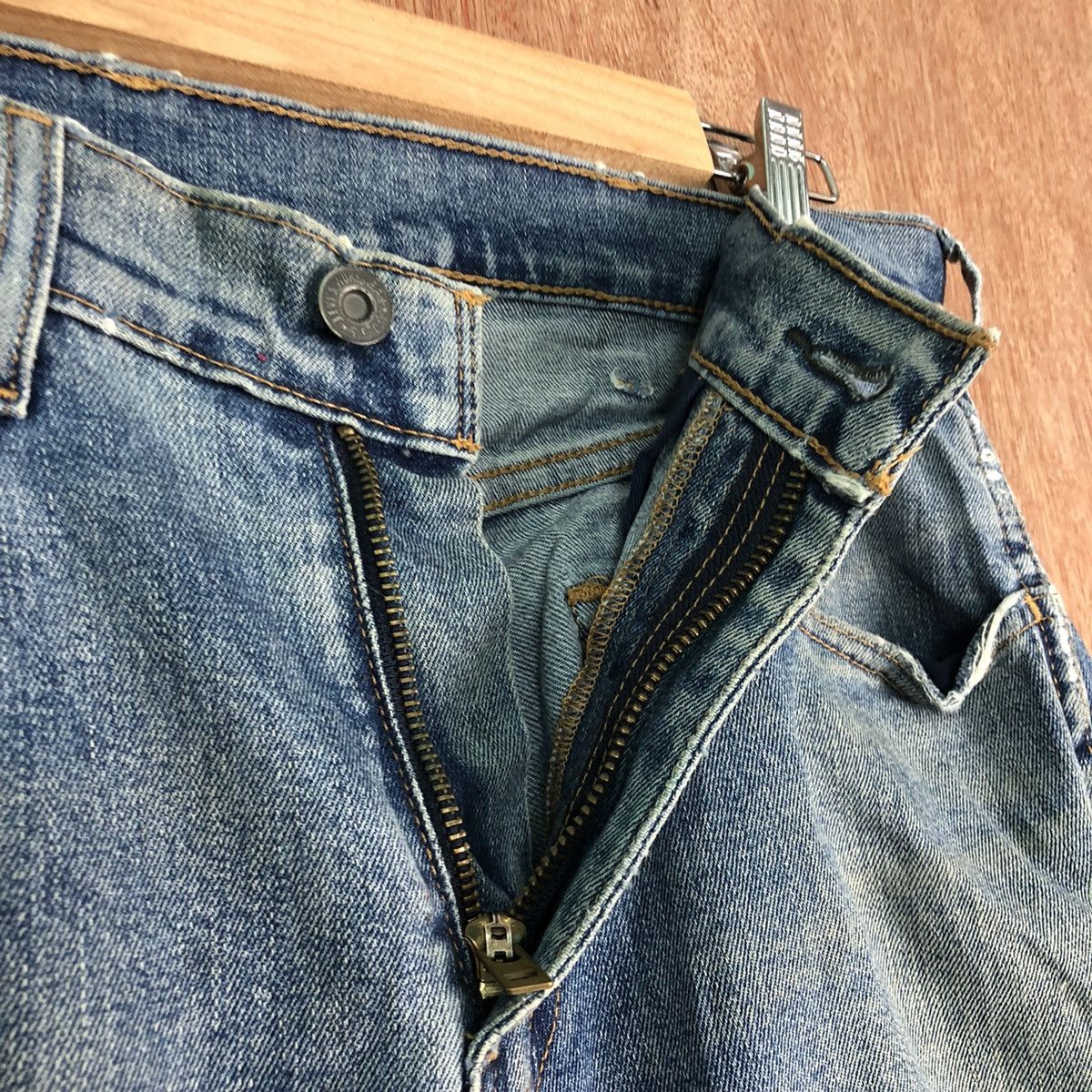 Levi's 505 Levis Strauss Vintage Blue distressed Denim Pants #C210 Size US 31 - 5 Thumbnail