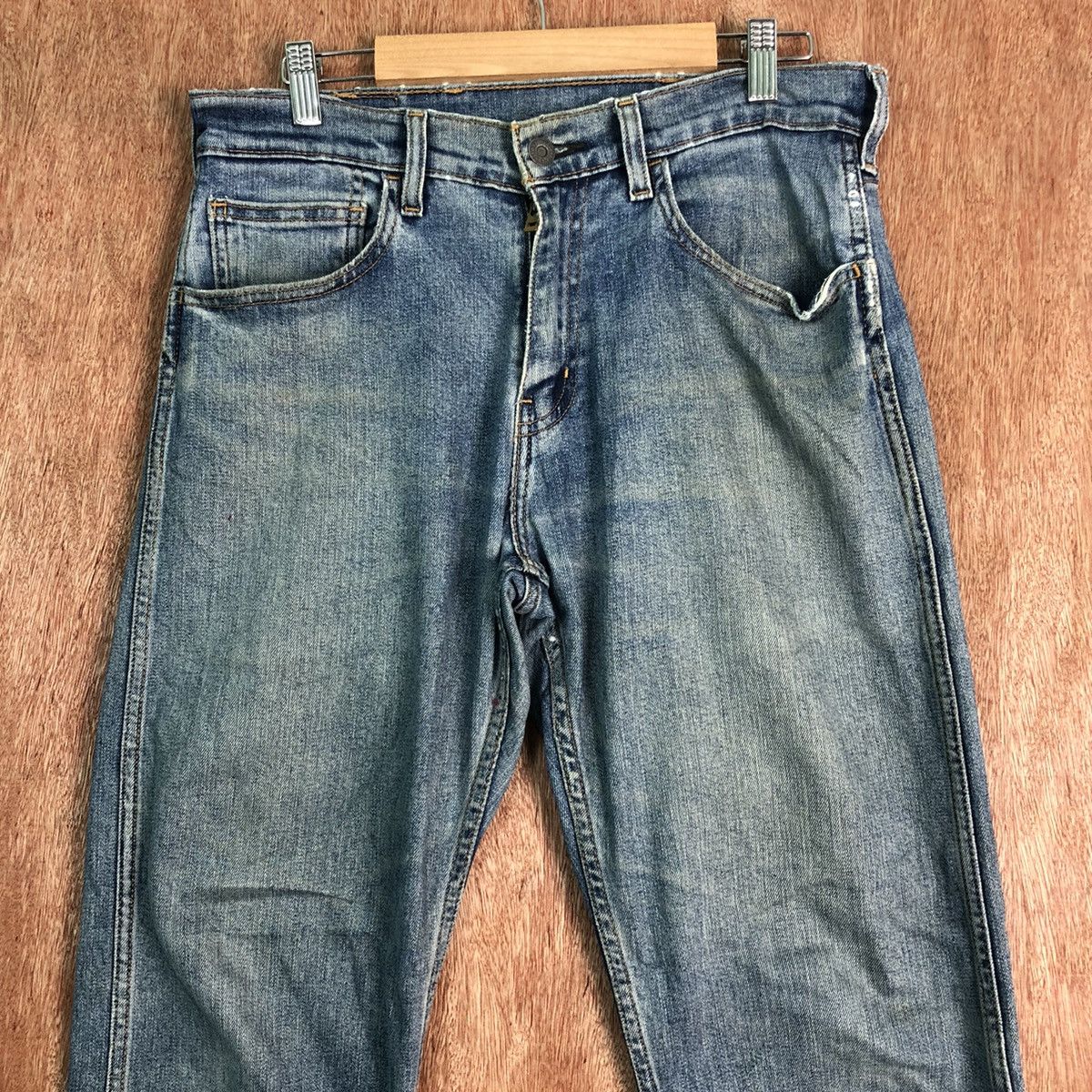 Levi's 505 Levis Strauss Vintage Blue distressed Denim Pants #C210 Size US 31 - 2 Thumbnail