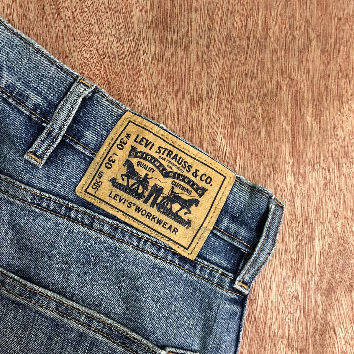 Levi's 505 Levis Strauss Vintage Blue distressed Denim Pants #C210 Size US 31 - 10 Thumbnail