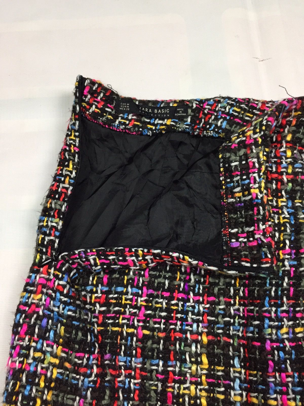 Japanese Brand Zara Multicolor Tweed Skirt Size 29" - 3 Thumbnail
