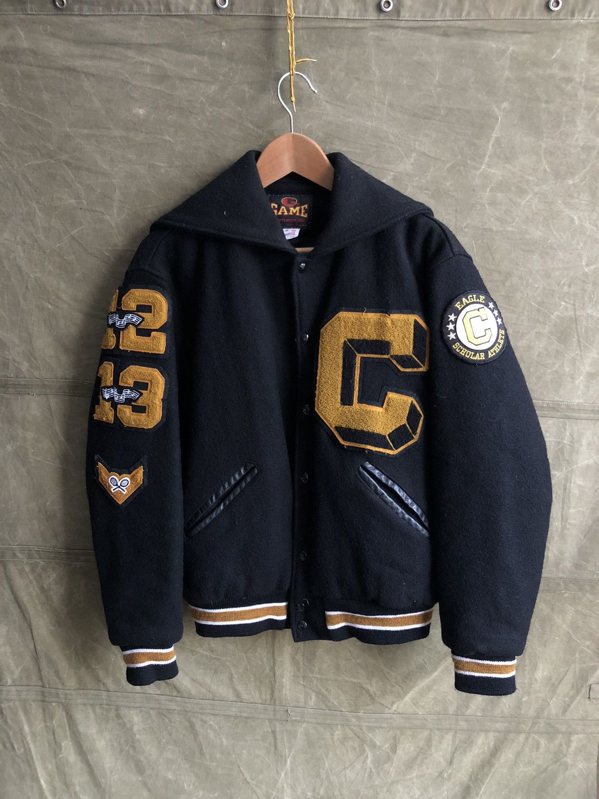 90s letterman jacket best sale