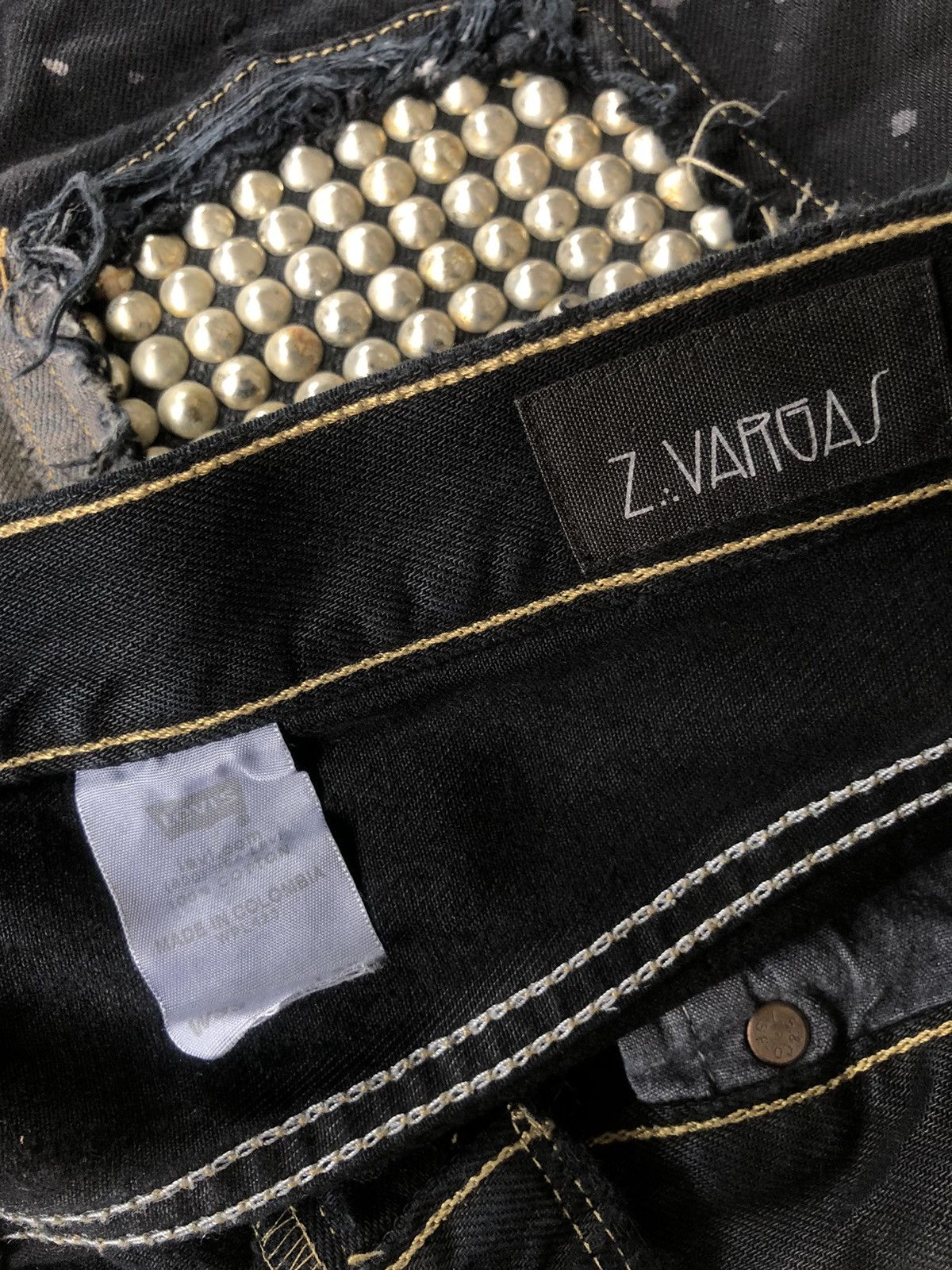 Nepenthes Z.Vargas Levi's Reconstructed Studded Distressed Denim Jorts Size US 30 / EU 46 - 5 Thumbnail