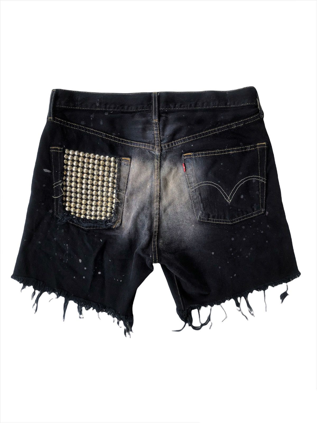 Nepenthes Z.Vargas Levi's Reconstructed Studded Distressed Denim Jorts Size US 30 / EU 46 - 2 Thumbnail