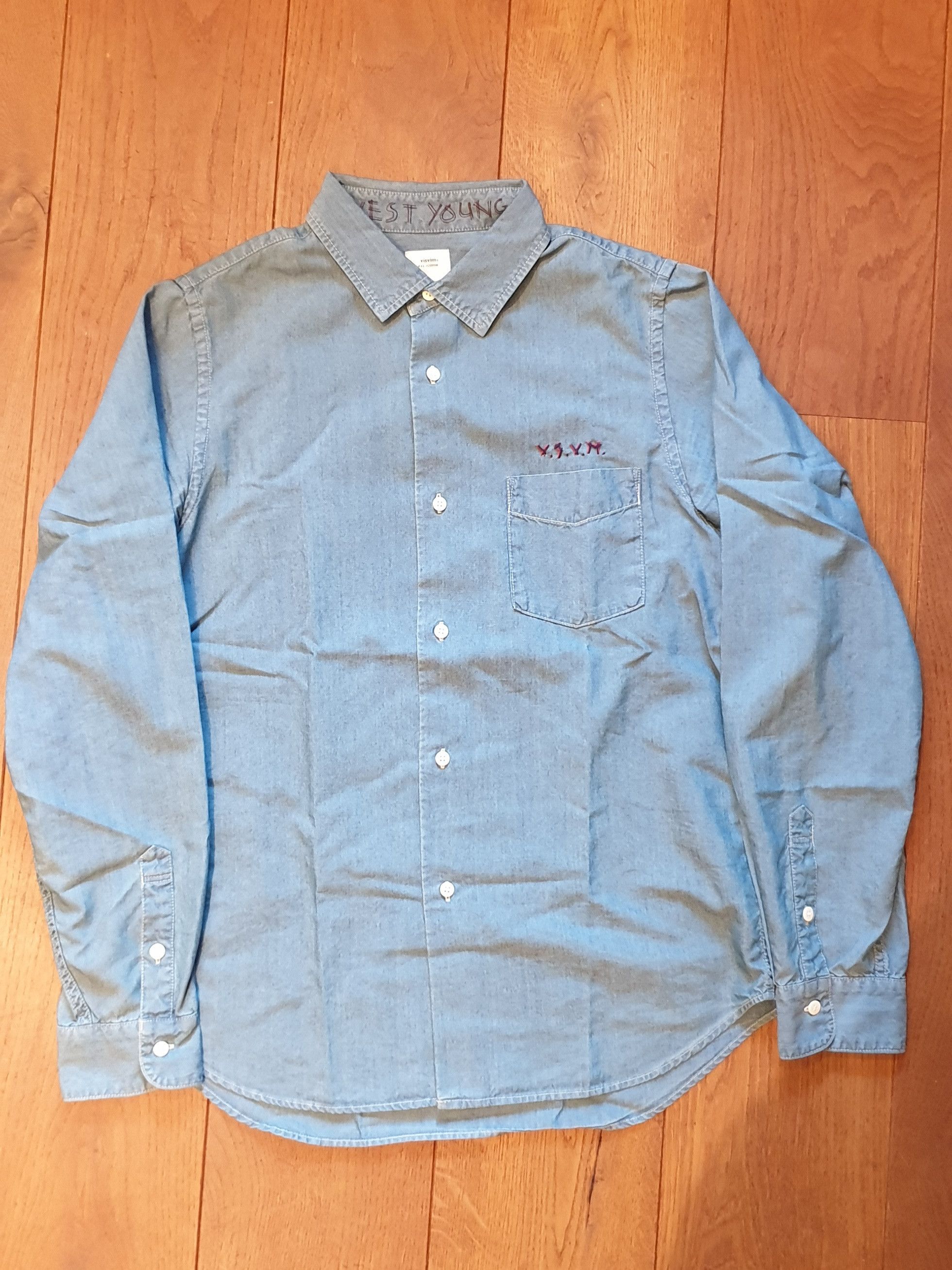 image of Visvim Indigo Jumbo Shirt L/s (Luxsic/silk), Men's (Size Large)