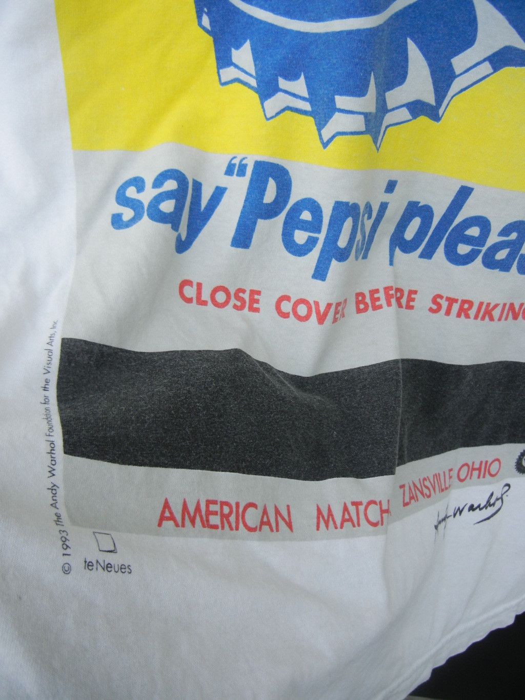 Andy Warhol Vintage ANDY WARHOL Signed German teNeues SAY PEPSI PLEASE (1993) Pepsi Cola Pop Art white tee Sz Medium Size US M / EU 48-50 / 2 - 4 Thumbnail