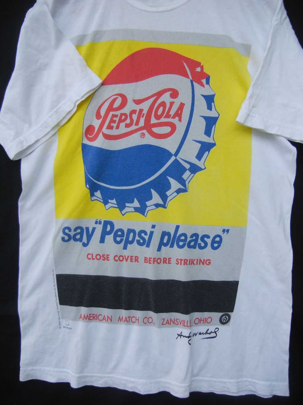 Andy Warhol Vintage ANDY WARHOL Signed German teNeues SAY PEPSI PLEASE (1993) Pepsi Cola Pop Art white tee Sz Medium Size US M / EU 48-50 / 2 - 3 Thumbnail