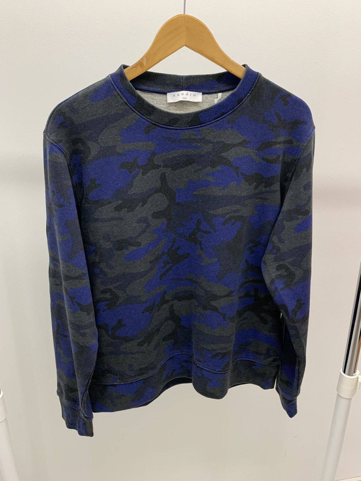 Sandro Paris Blue Camo Sweatshirt outlet