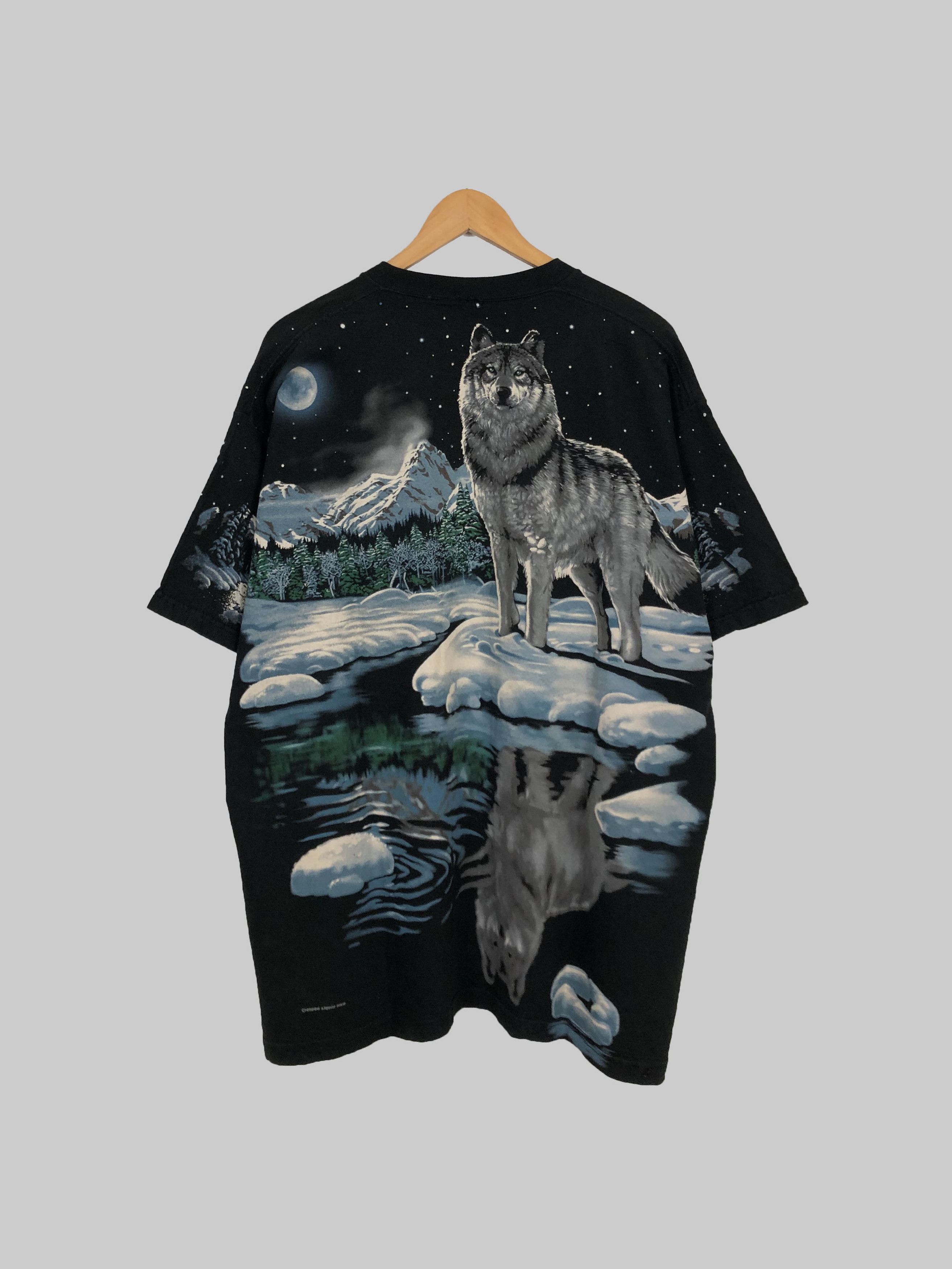 Liquid Blue Vintage 1995 Liquid Blue Wolf Travis Scott All Over Print Size US XL / EU 56 / 4 - 2 Thumbnail