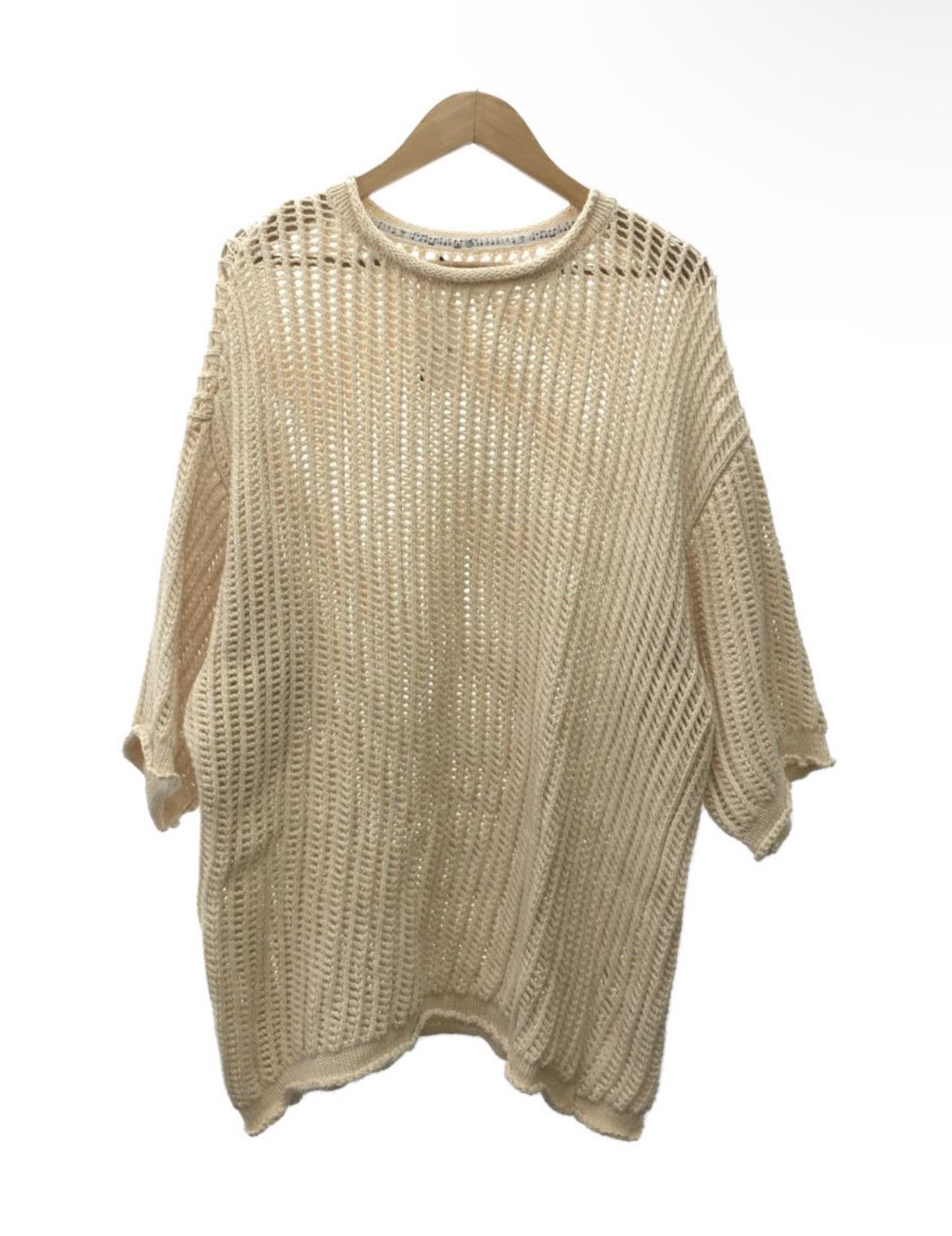 image of Number N Ine Number (N)Ine Knitted Shirt in Cream, Men's (Size Large)