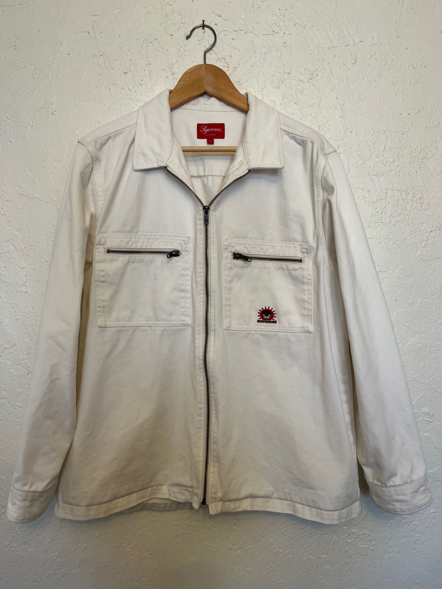 Supreme Supreme Vampire Denim Zip Shirt Jacket White Size L Grailed