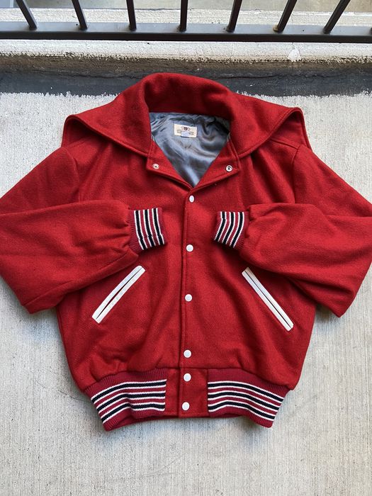 Vintage Vintage 70’s The Standard Pennant Co Red Wool Varsity Jacket 