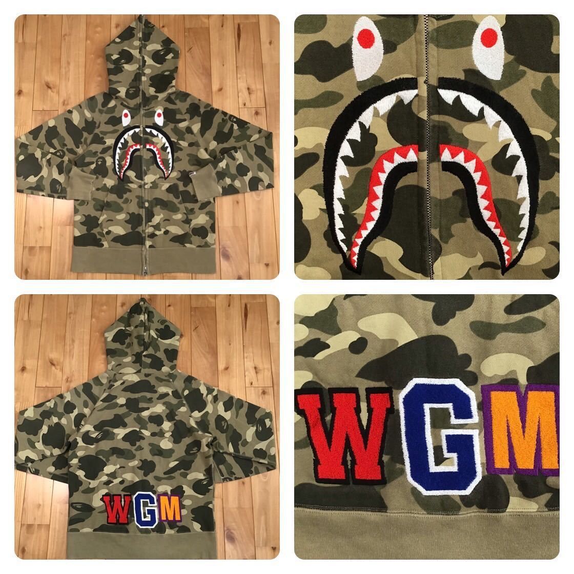 Bape BAPE beige camo EMBROIDERY Shark full zip hoodie Grailed