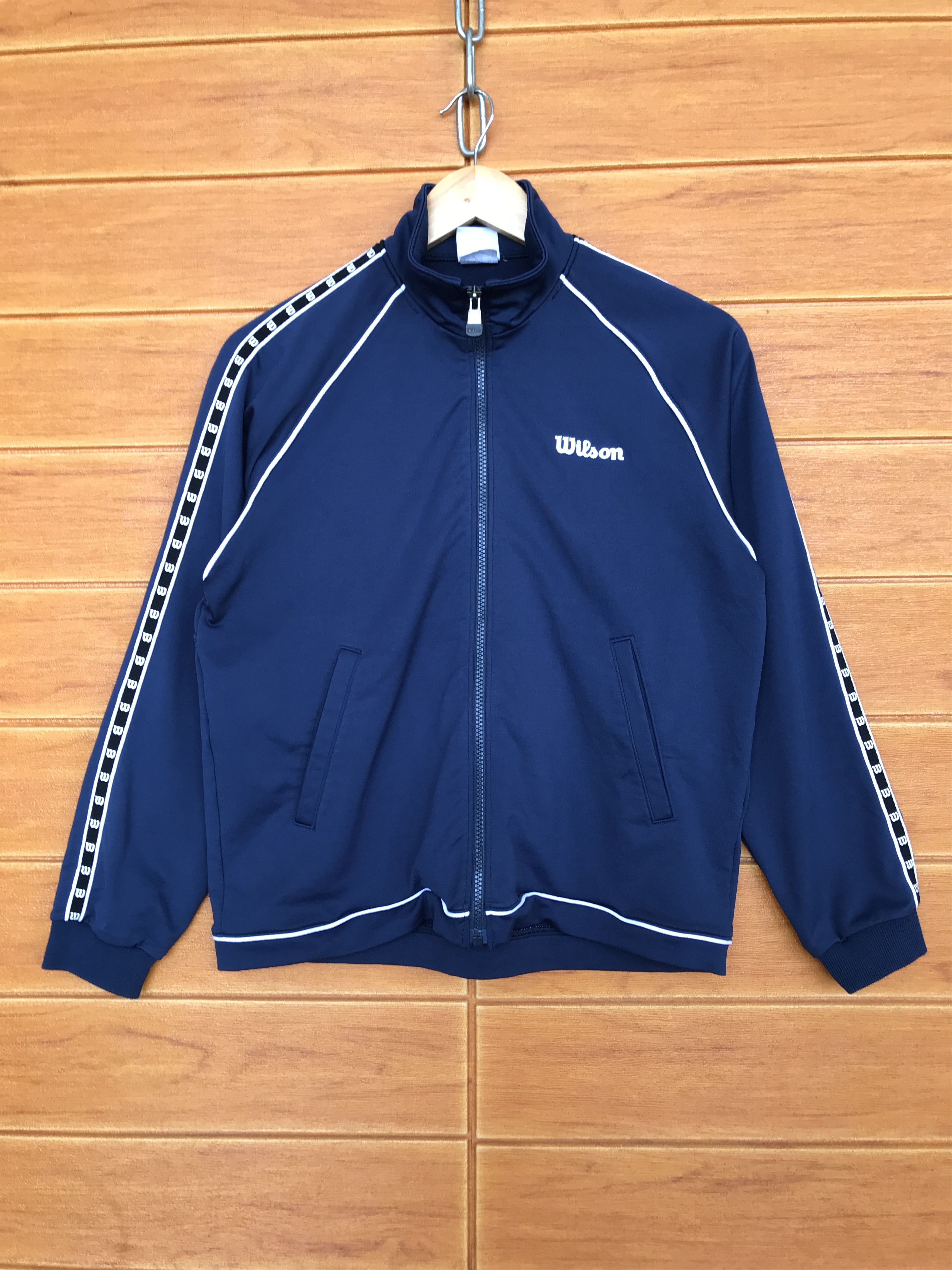 Vintage × Wilson Vintage 90s WILSON Side Tape Track Top Ladies Jacket Size US M / EU 48-50 / 2 - 1 Thumbnail