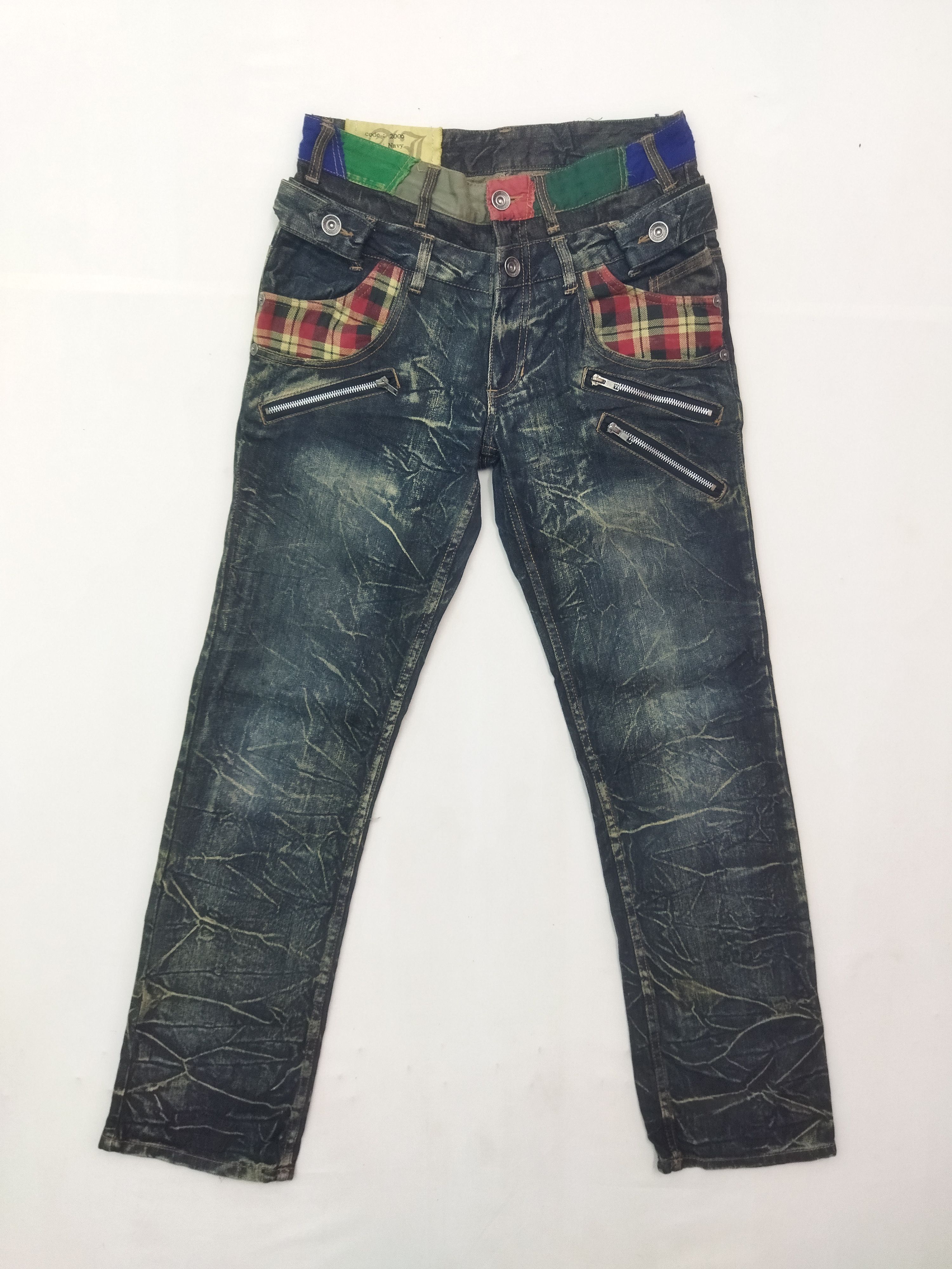 Japanese Antful Jeans Double Waist Storm Design Distressed