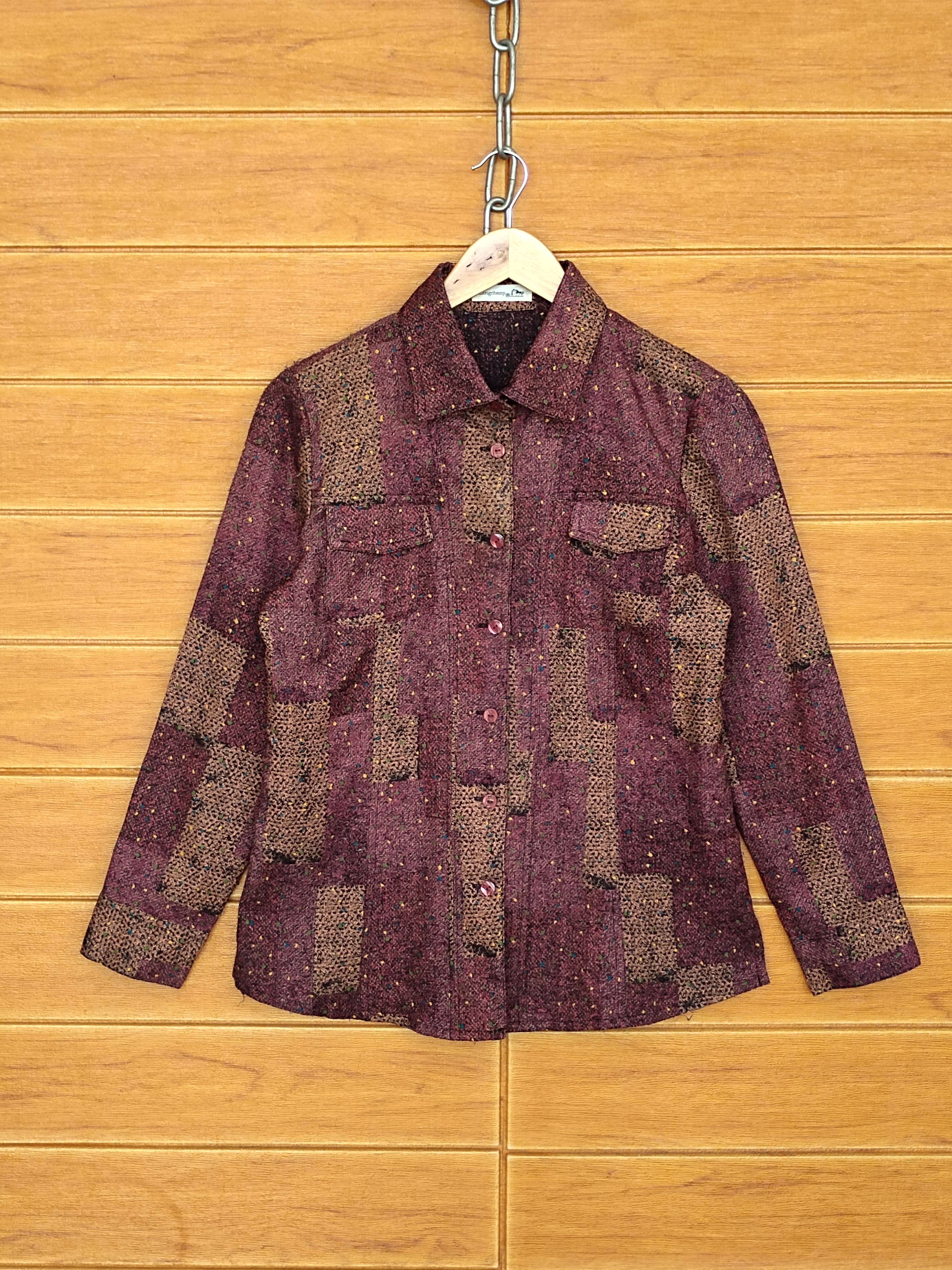 Longchamp Vintage LONGCHAMP Abstract Art Women Shirt Size M / US 6-8 / IT 42-44 - 1 Thumbnail