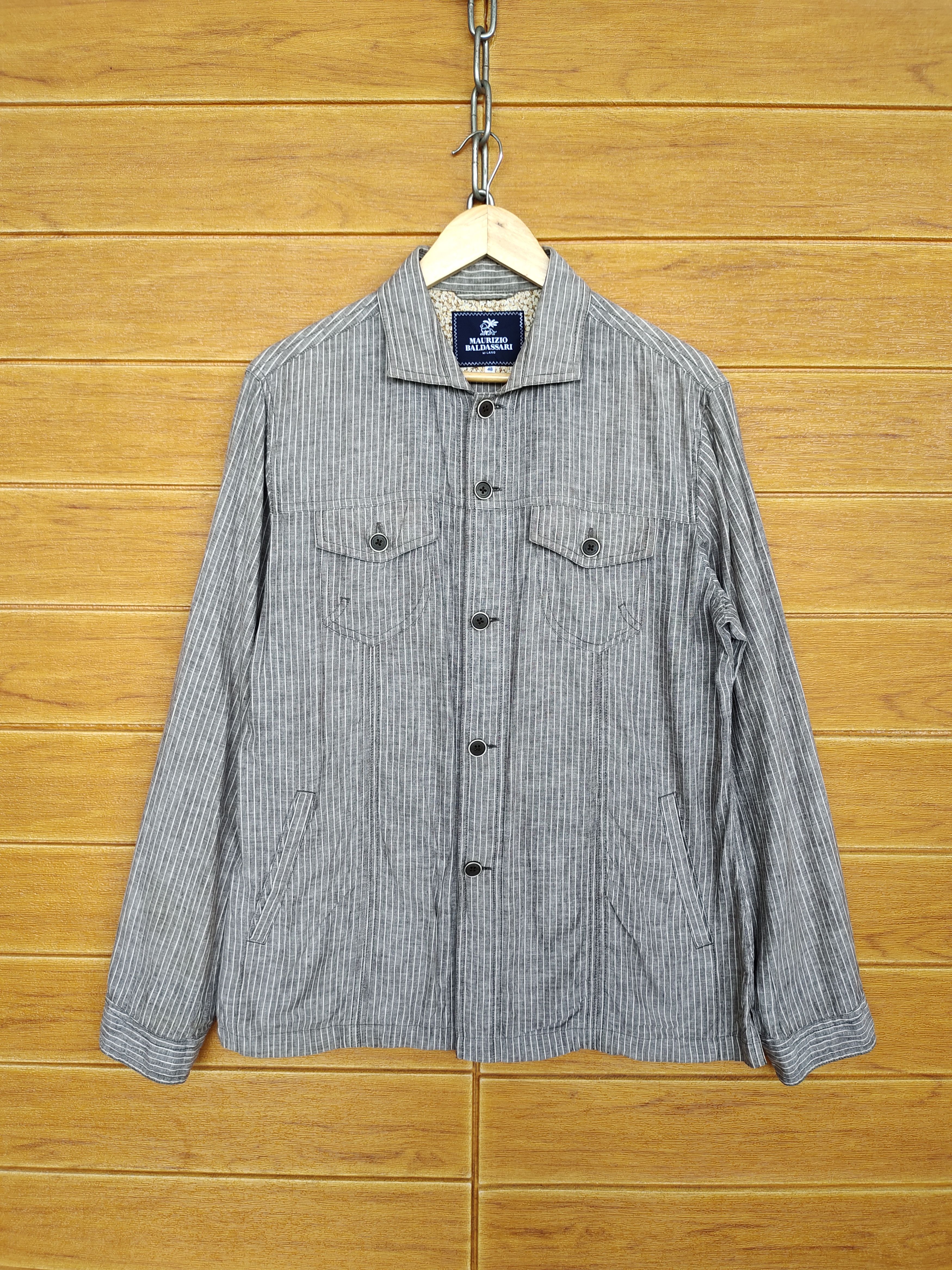 Designer × Maurizio Baldassari MAURIZIO BALDASSARI Milano 5 Pockets Striped Shirt Size US M / EU 48-50 / 2 - 1 Thumbnail