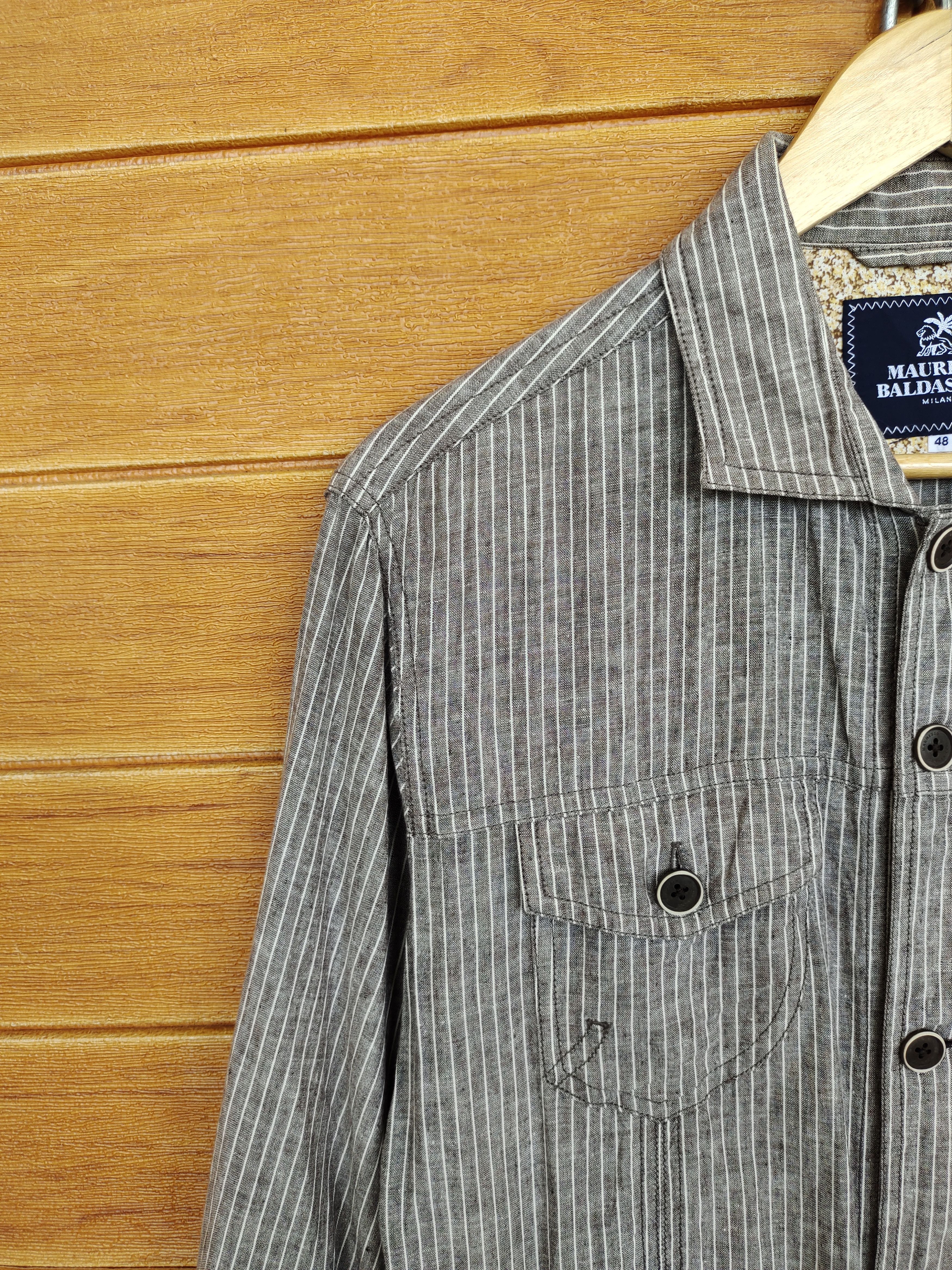 Designer × Maurizio Baldassari MAURIZIO BALDASSARI Milano 5 Pockets Striped Shirt Size US M / EU 48-50 / 2 - 4 Thumbnail