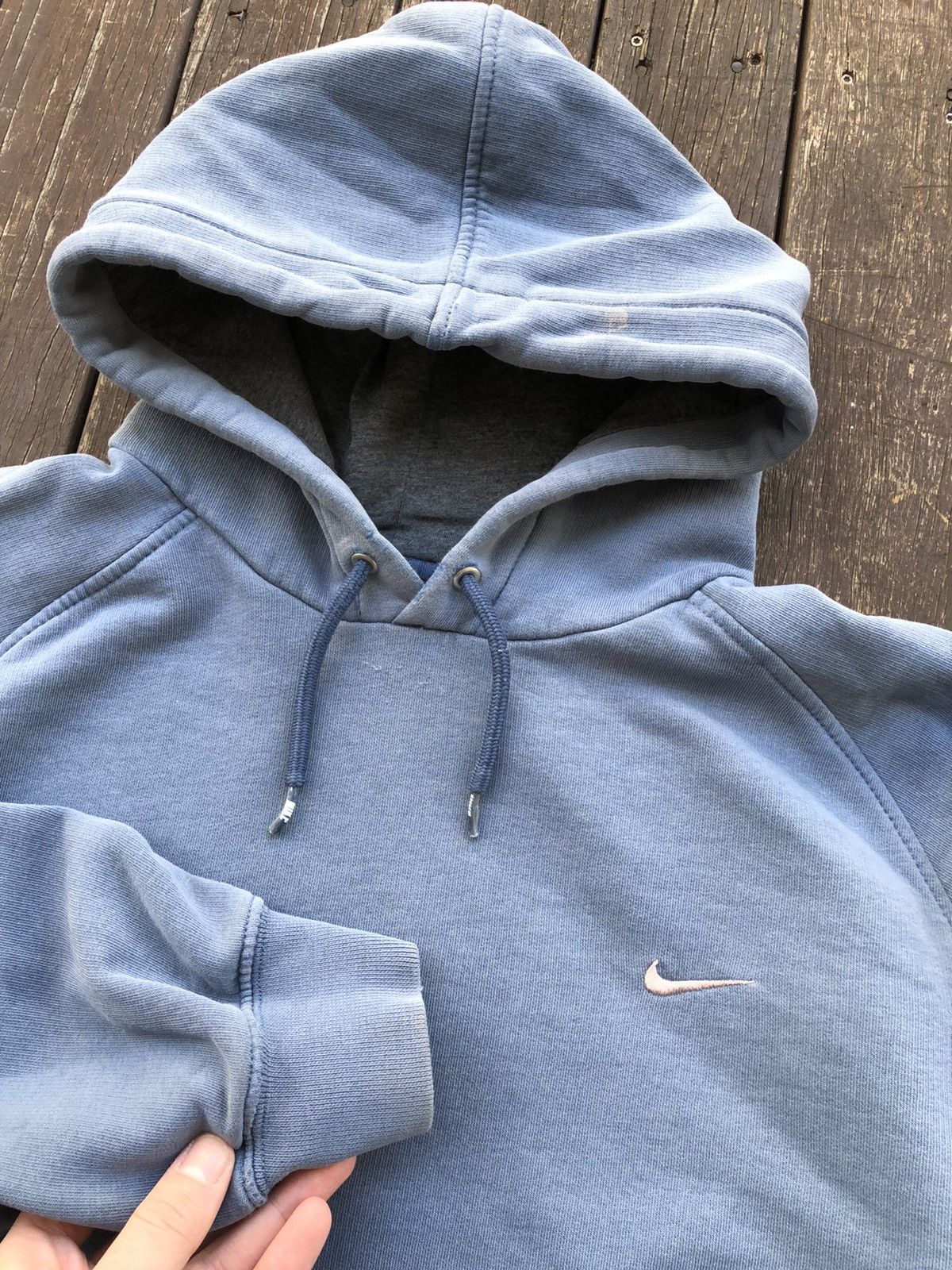 Nike Vintage Y2K Nike Pullover Hoodie Sweatshirt Faded Slate Blue Size US L / EU 52-54 / 3 - 3 Thumbnail