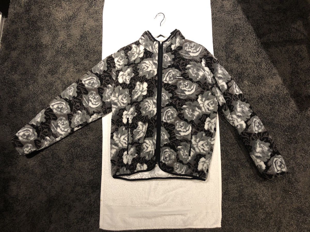 Supreme Roses Sherpa Fleece Reversible Jacket | Grailed