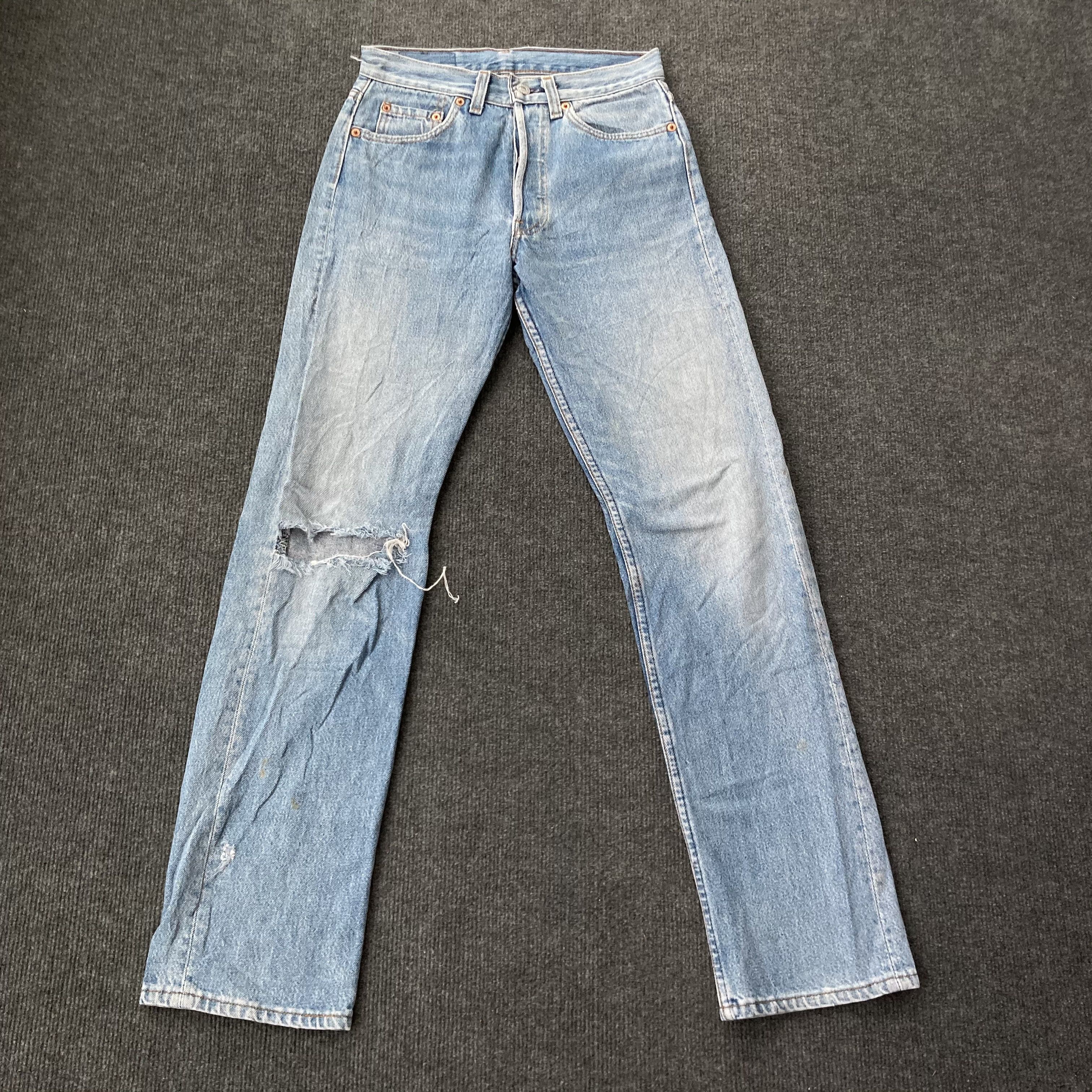 Levi's × Vintage Vtg Levis 501xx Distressed Ripped 80s Grunge Style Jeans Size US 26 / EU 42 - 1 Thumbnail