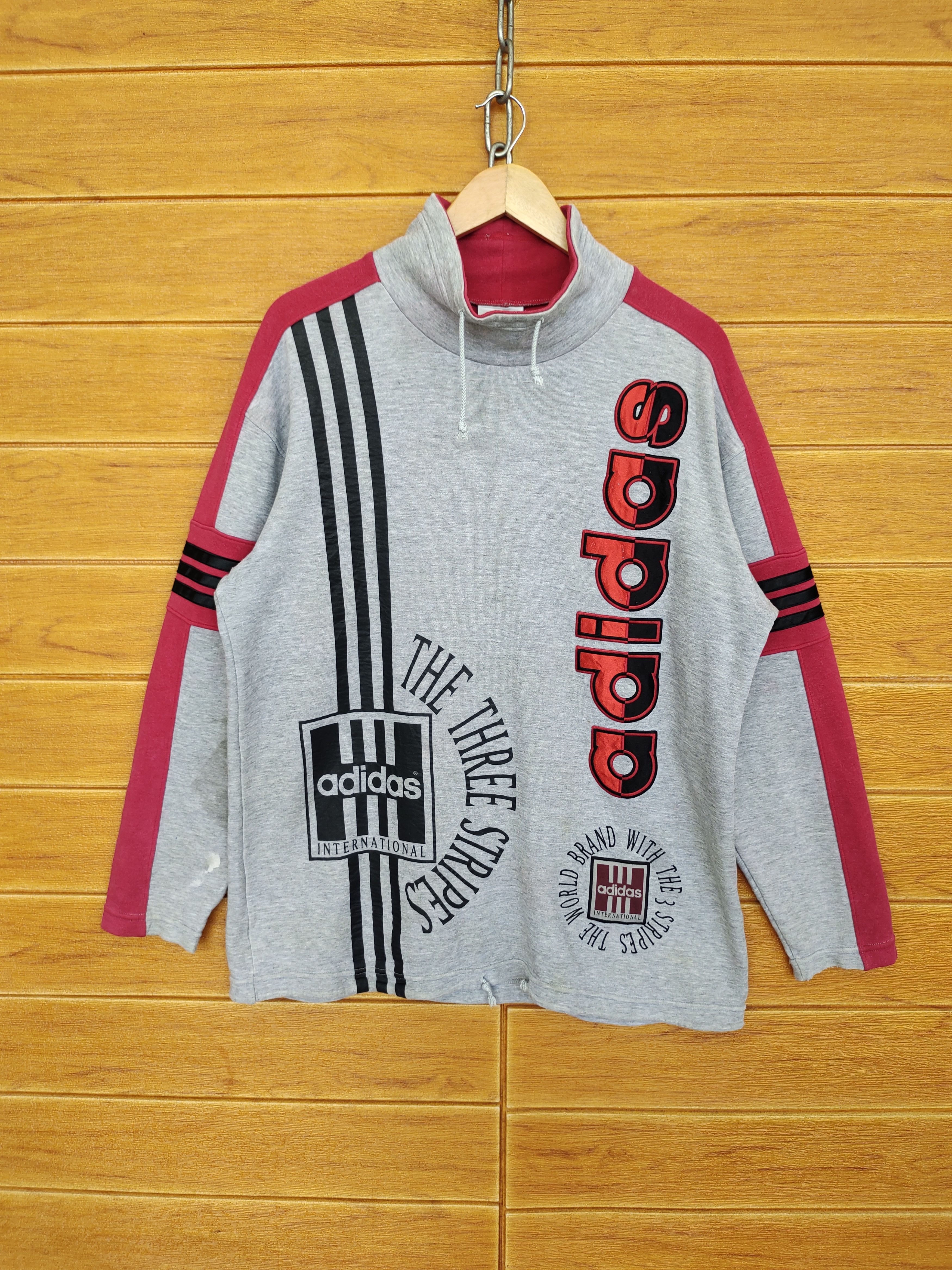 Vintage Vintage ADIDAS Big Logo Spell out Sweatshirt Size US L / EU 52-54 / 3 - 1 Thumbnail