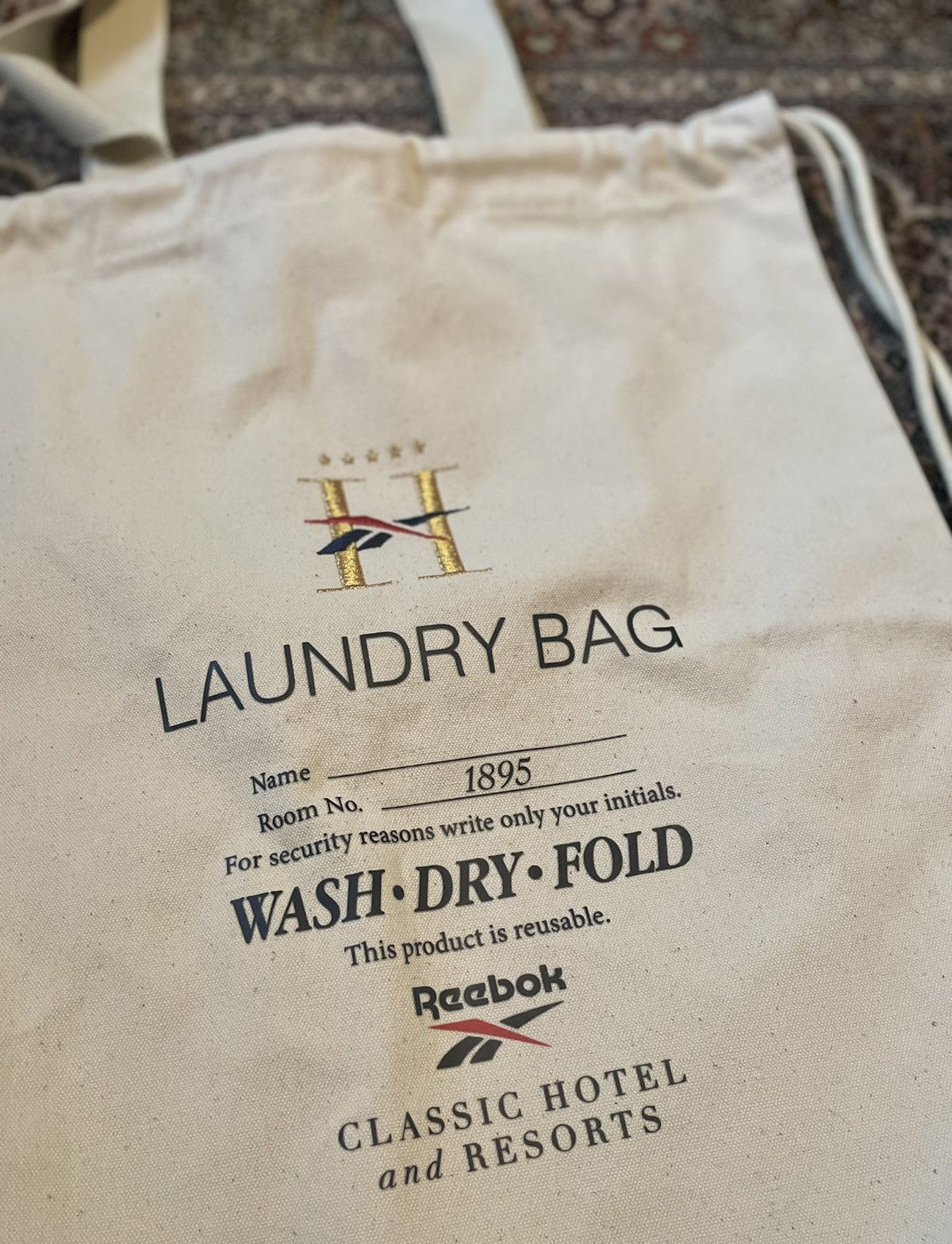 Reebok Reebok Hotels Laundry Bag strings tote bag Size ONE SIZE - 2 Thumbnail
