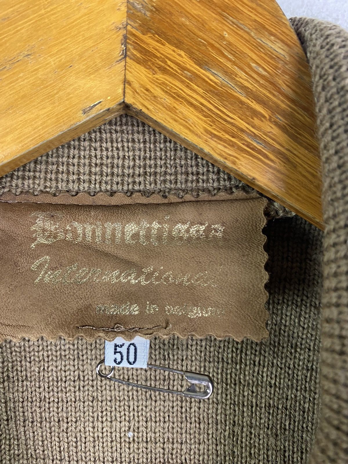 Leather 🔥DHL SHIPPING🔥VINTAGE LEATHER AND KNITED JACKET MADE BELGIUM Size US L / EU 52-54 / 3 - 6 Thumbnail