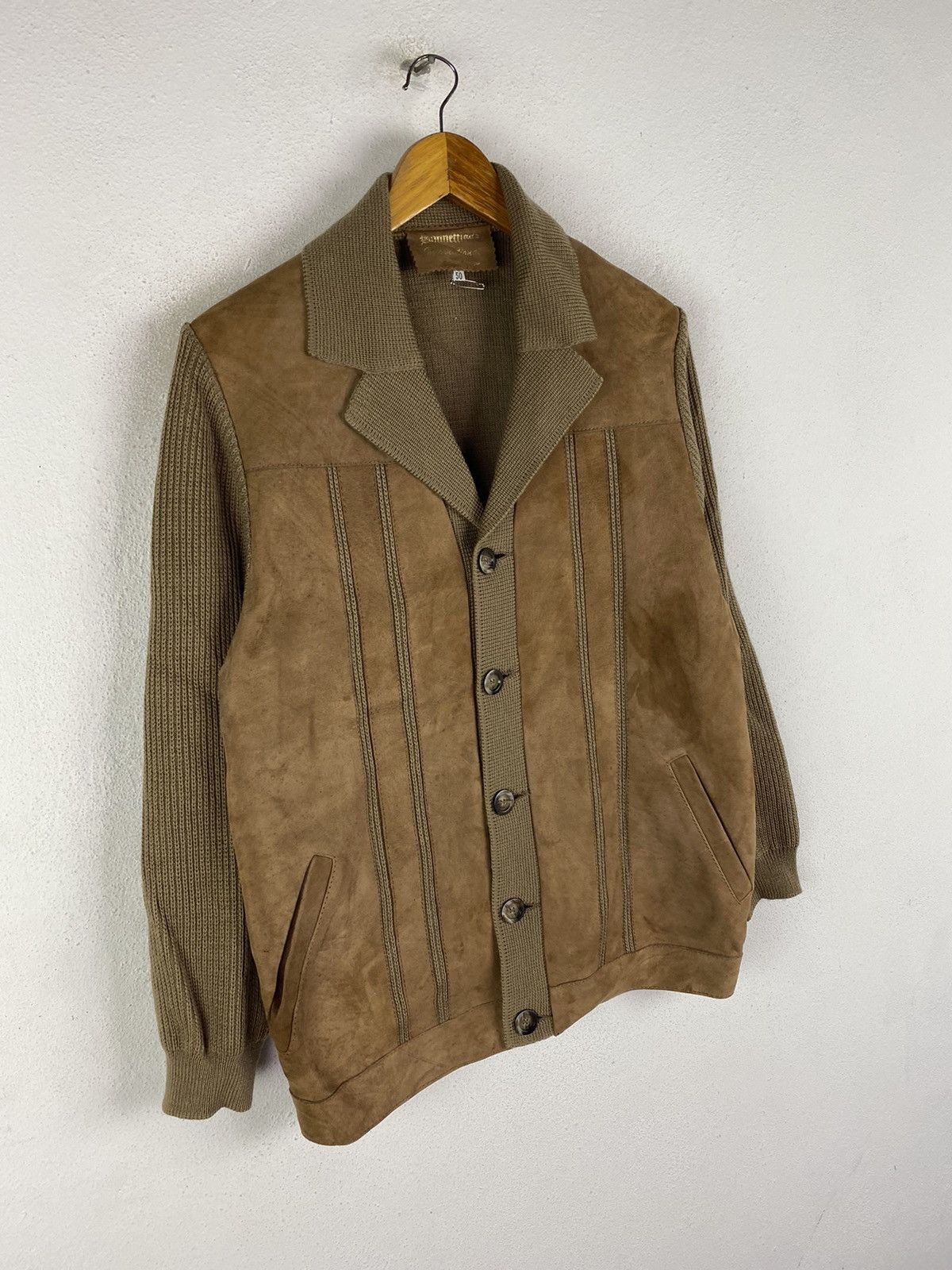 Leather 🔥DHL SHIPPING🔥VINTAGE LEATHER AND KNITED JACKET MADE BELGIUM Size US L / EU 52-54 / 3 - 3 Thumbnail
