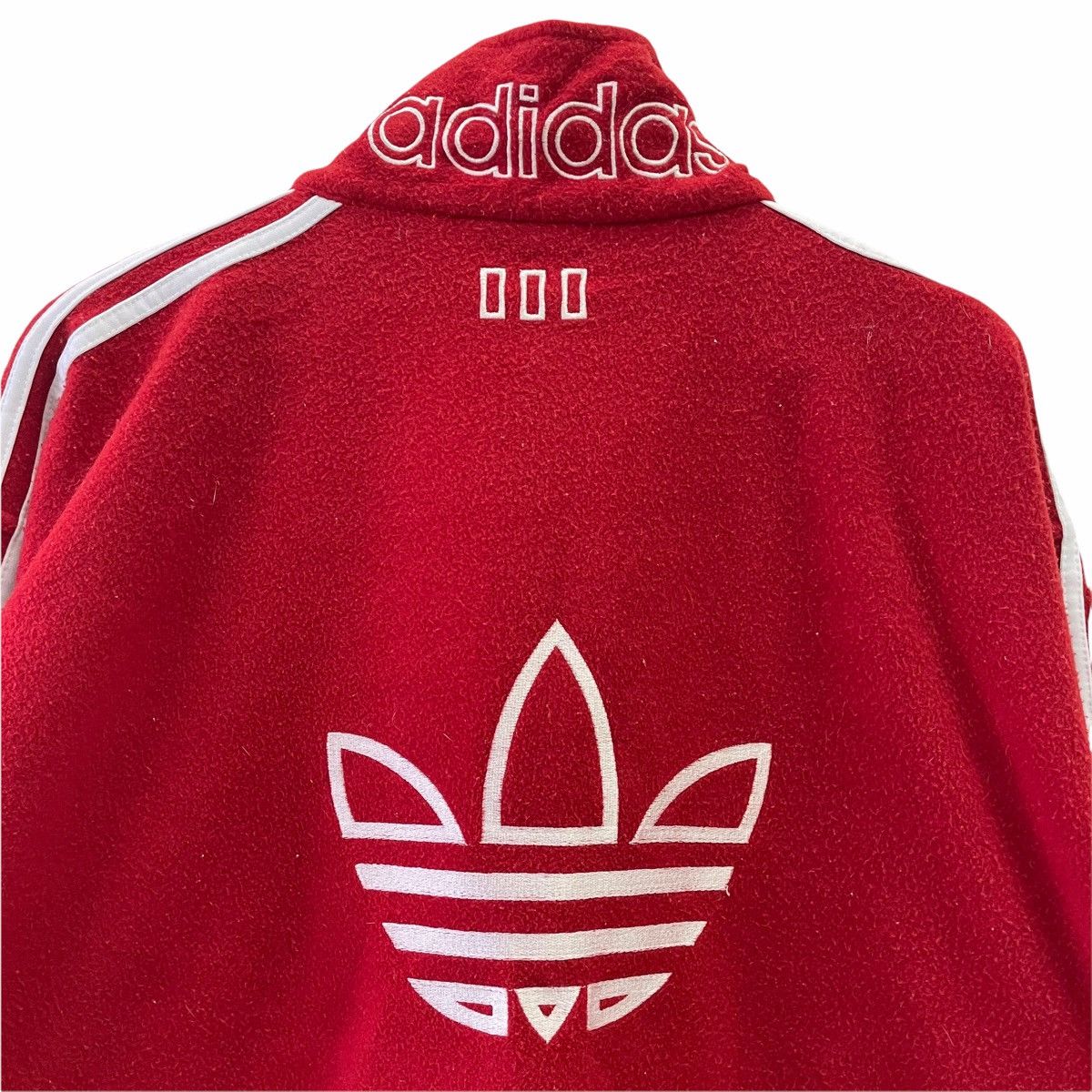 Adidas × Vintage 💥90s Adidas Fleece Jacket Fullzip Big Logo Size US L / EU 52-54 / 3 - 5 Thumbnail