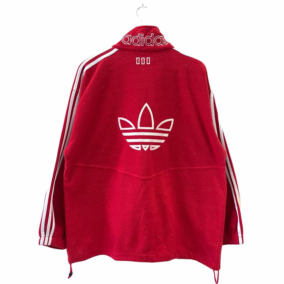Adidas × Vintage 💥90s Adidas Fleece Jacket Fullzip Big Logo Size US L / EU 52-54 / 3 - 1 Thumbnail