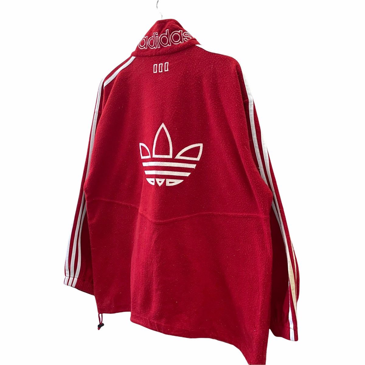 Adidas × Vintage 💥90s Adidas Fleece Jacket Fullzip Big Logo Size US L / EU 52-54 / 3 - 3 Thumbnail