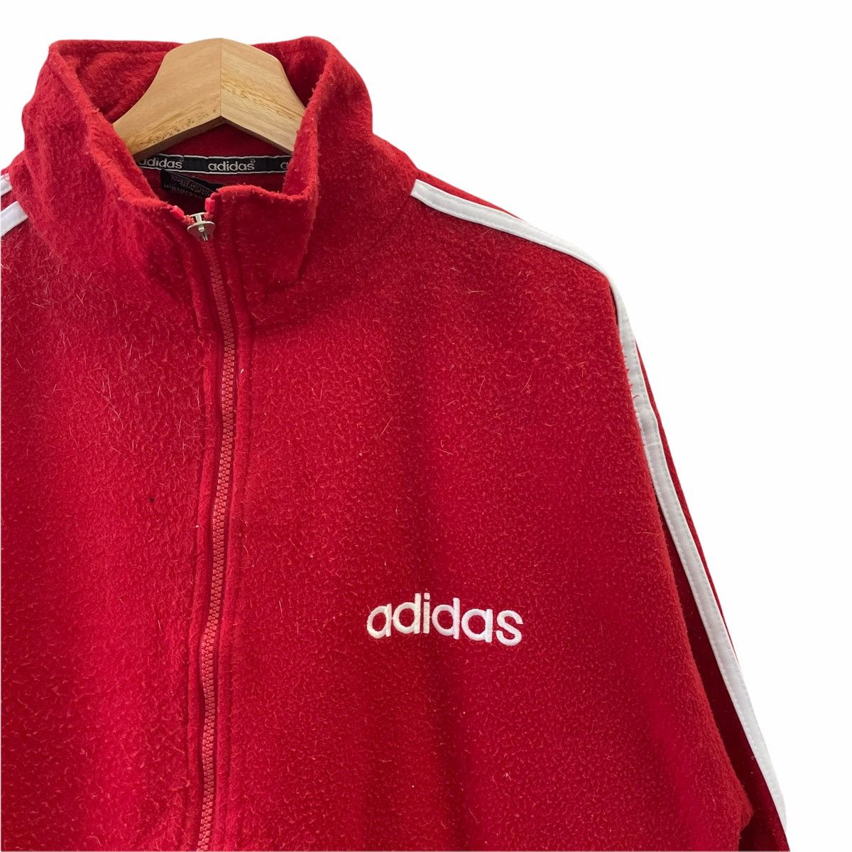 Adidas × Vintage 💥90s Adidas Fleece Jacket Fullzip Big Logo Size US L / EU 52-54 / 3 - 6 Thumbnail
