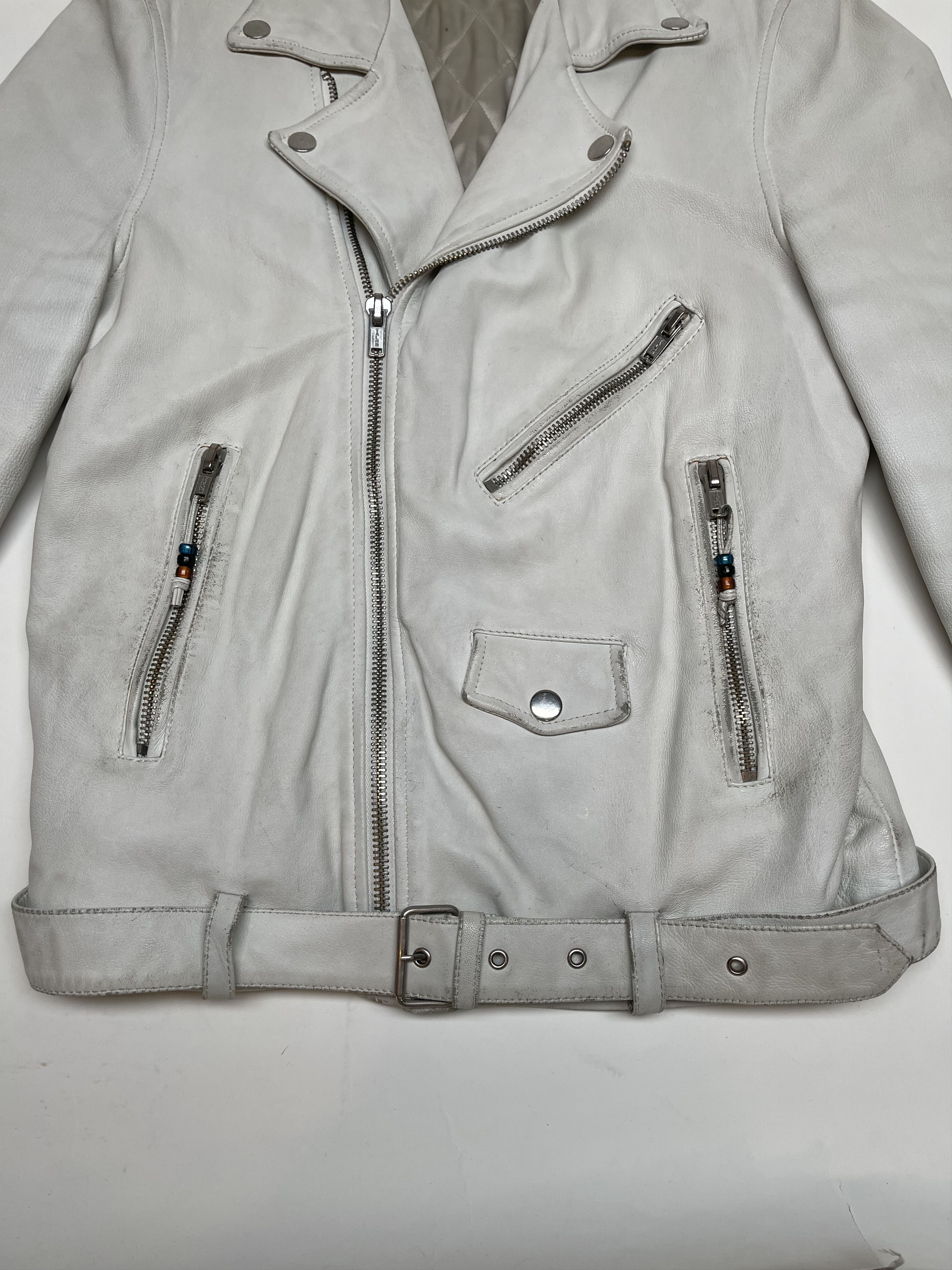 Blk Dnm BLK DNM White Leather jacket Size US M / EU 48-50 / 2 - 3 Thumbnail