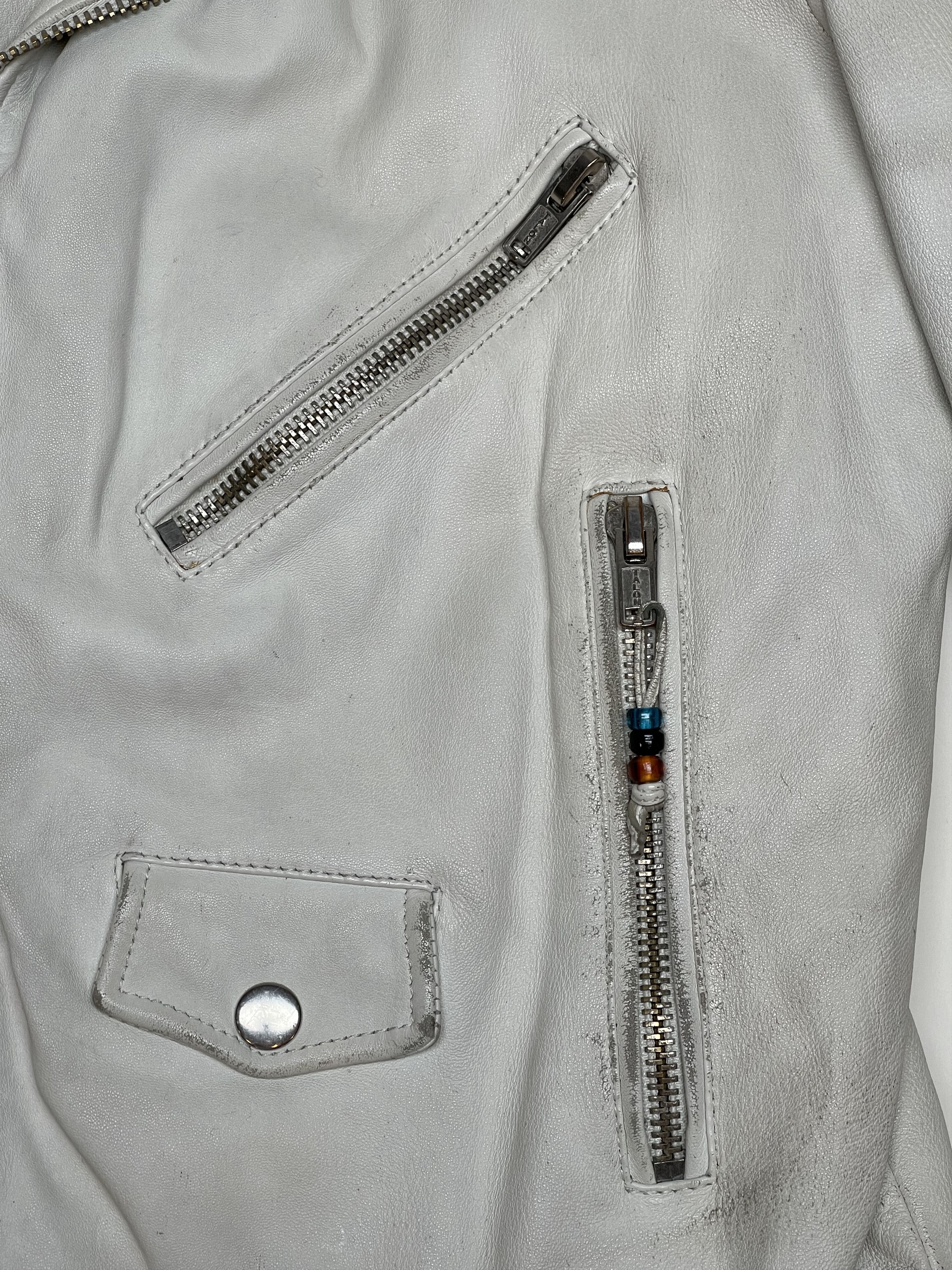 Blk Dnm BLK DNM White Leather jacket Size US M / EU 48-50 / 2 - 8 Thumbnail