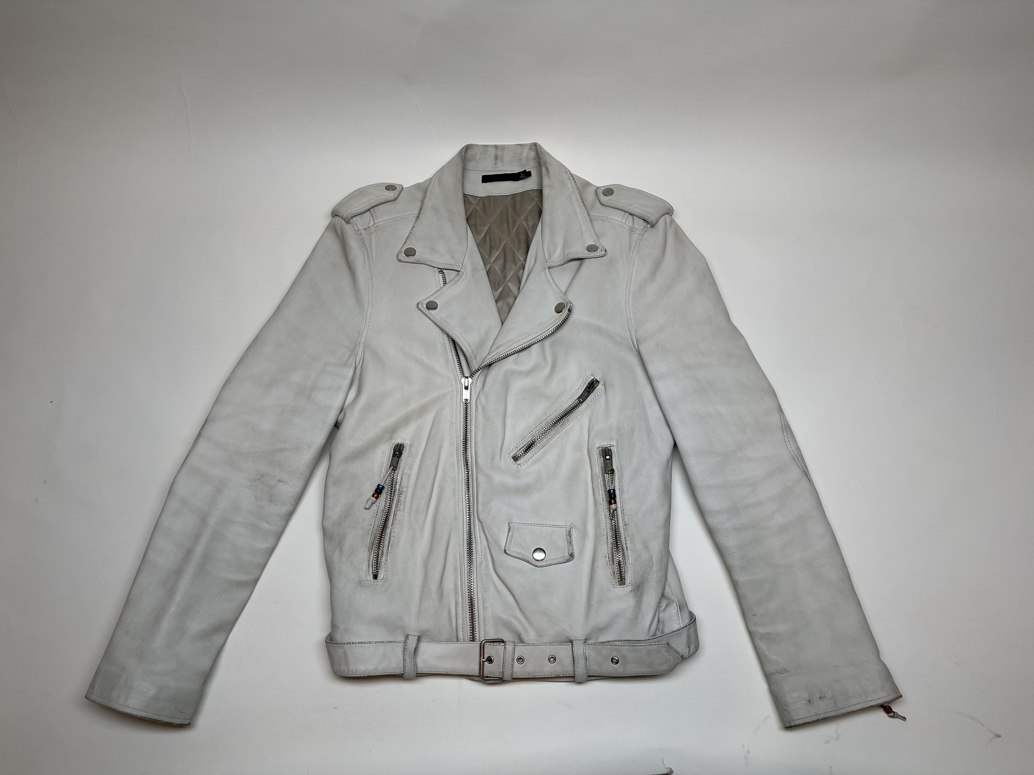Blk Dnm BLK DNM White Leather jacket Size US M / EU 48-50 / 2 - 1 Thumbnail