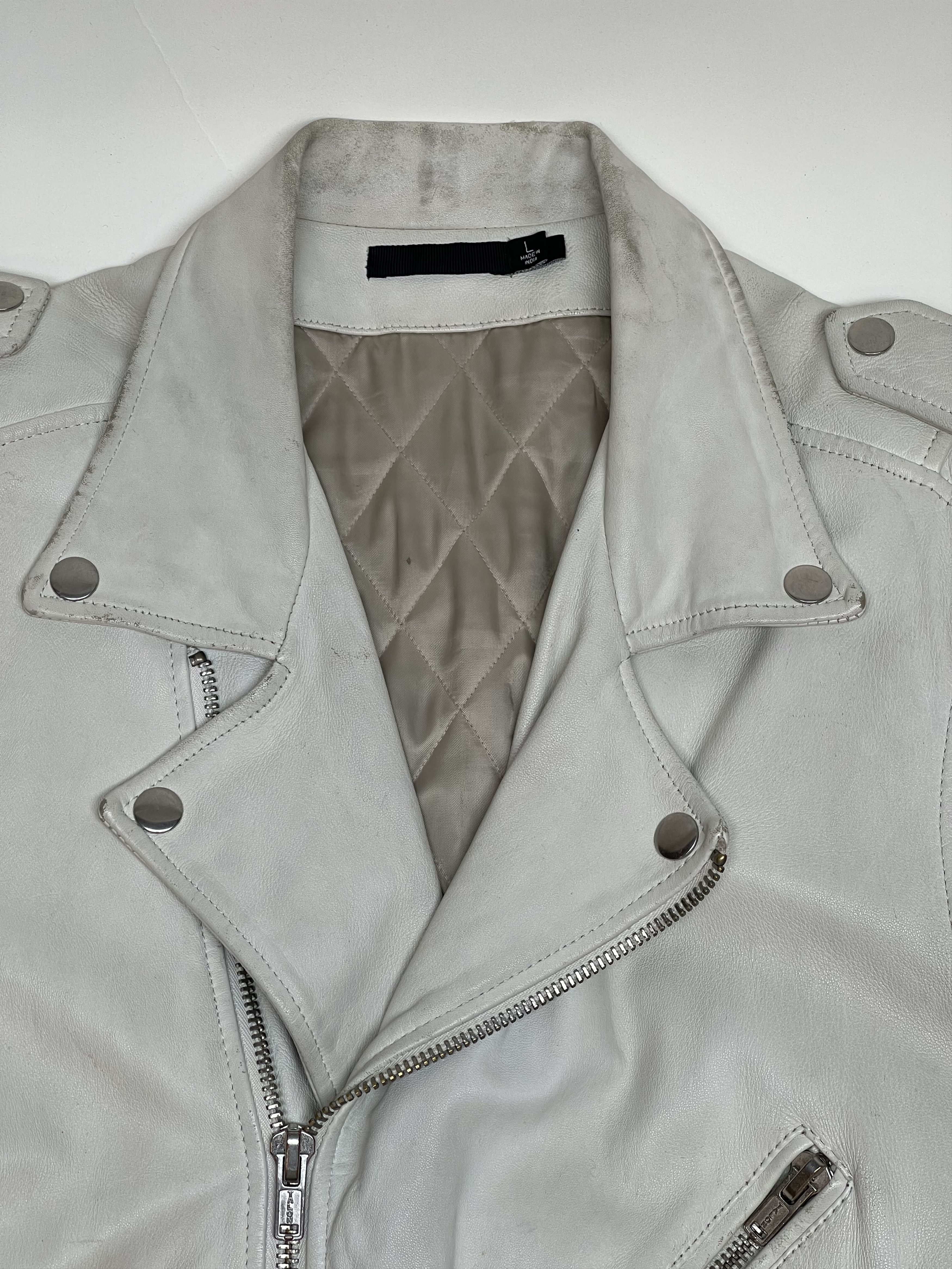 Blk Dnm BLK DNM White Leather jacket Size US M / EU 48-50 / 2 - 2 Thumbnail