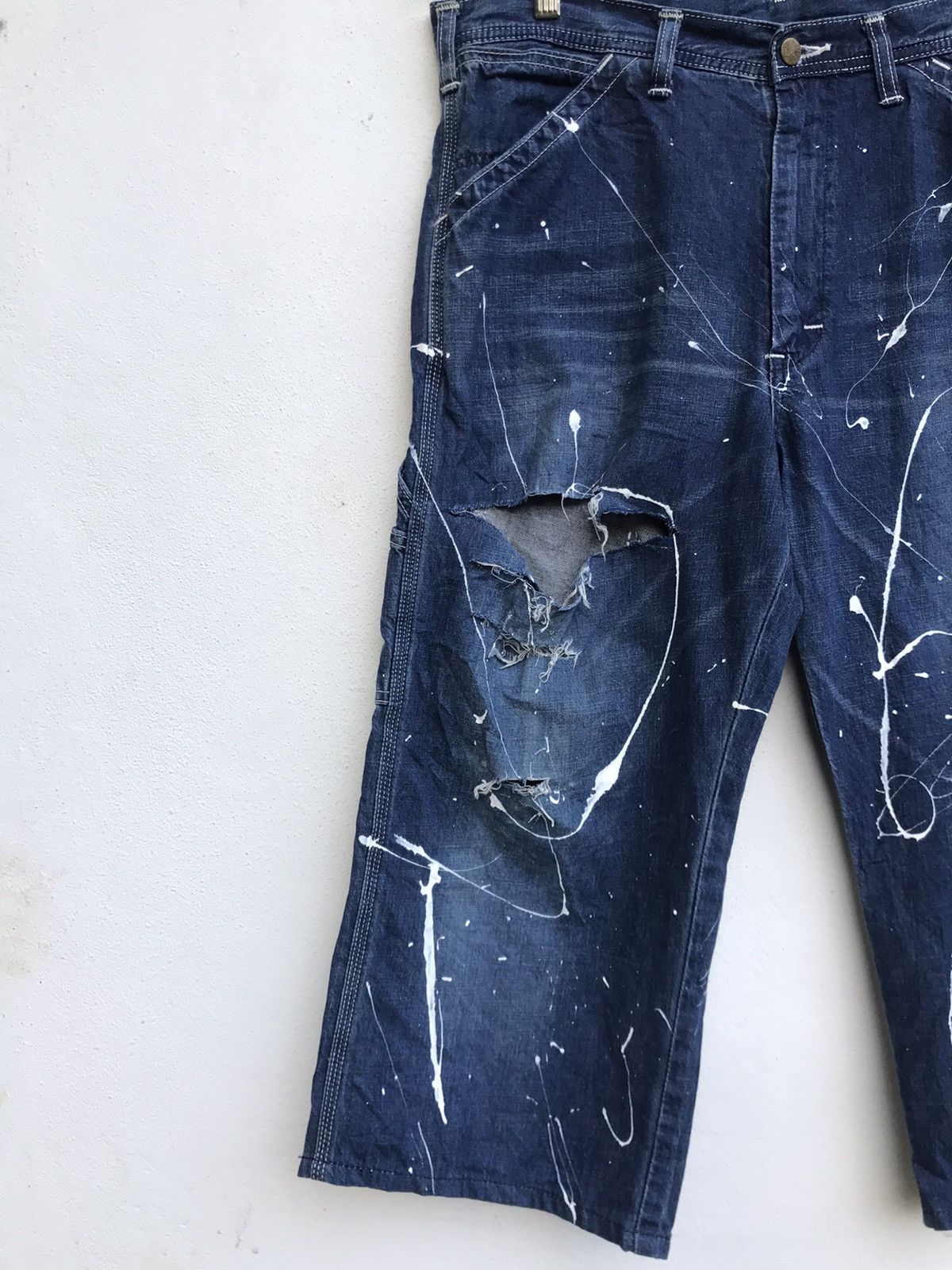 Lee Distressed Lee Paint Splatter Painter Cropped Pants Size US 36 / EU 52 - 4 Thumbnail