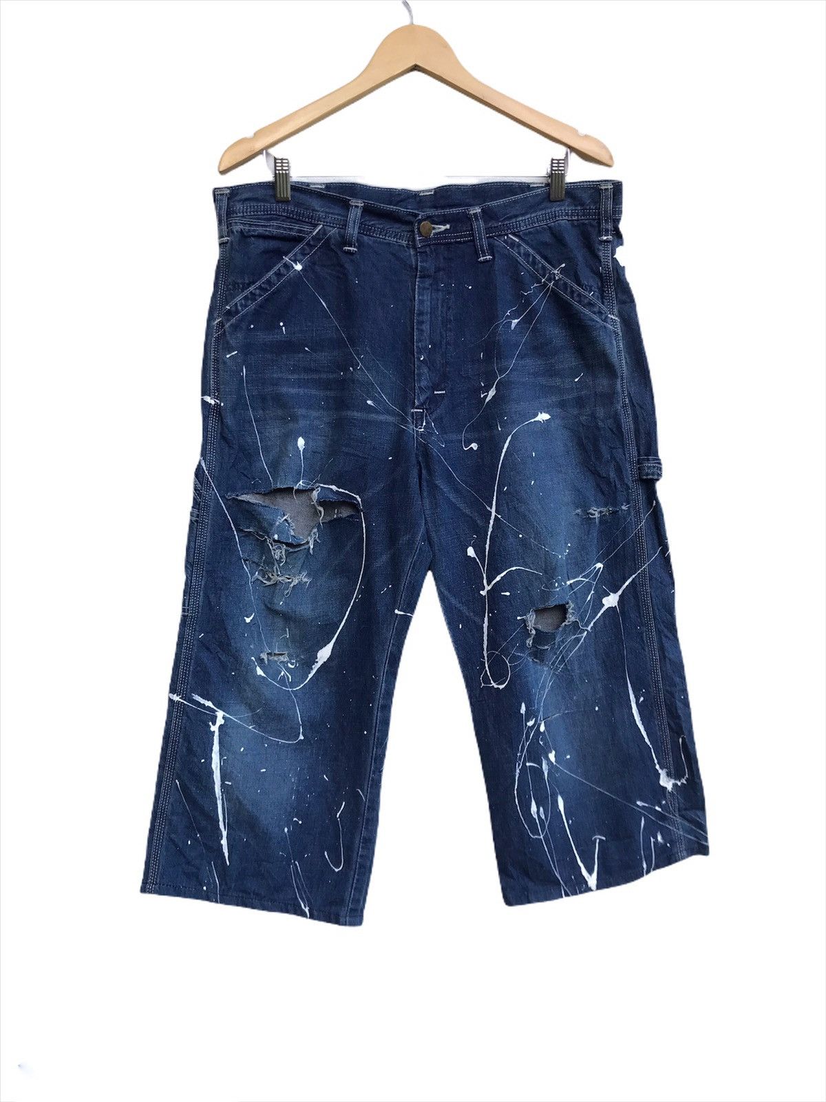Lee Distressed Lee Paint Splatter Painter Cropped Pants Size US 36 / EU 52 - 2 Thumbnail