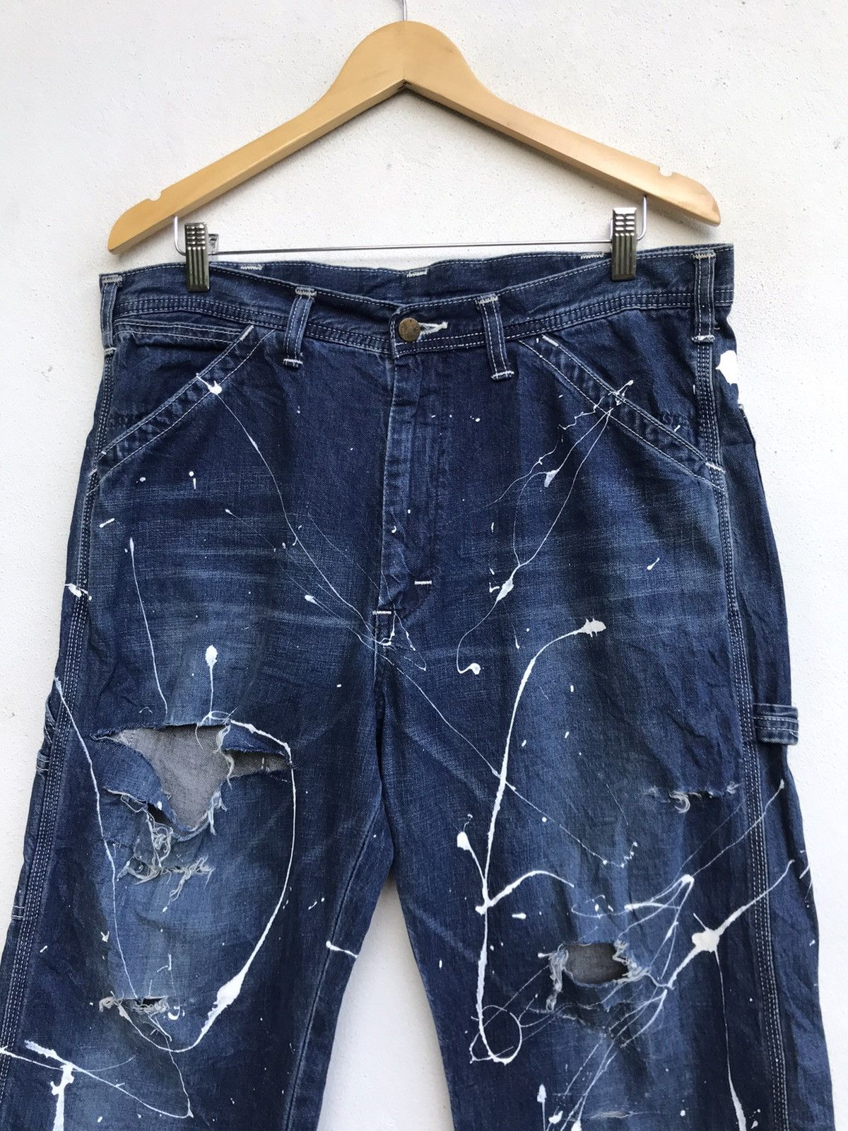 Lee Distressed Lee Paint Splatter Painter Cropped Pants Size US 36 / EU 52 - 6 Thumbnail