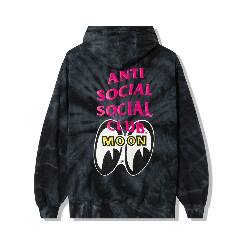 DS ASSC x Mooneyes Glitter Crossfire Black Tie Dye Hoodie - Tops 