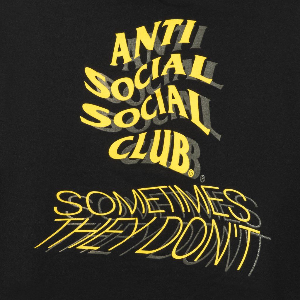 Anti Social Social Club DS Yellow ASSC Sometimes They Dont Black Hoodie BAPE FTP FOG Size US M / EU 48-50 / 2 - 3 Thumbnail