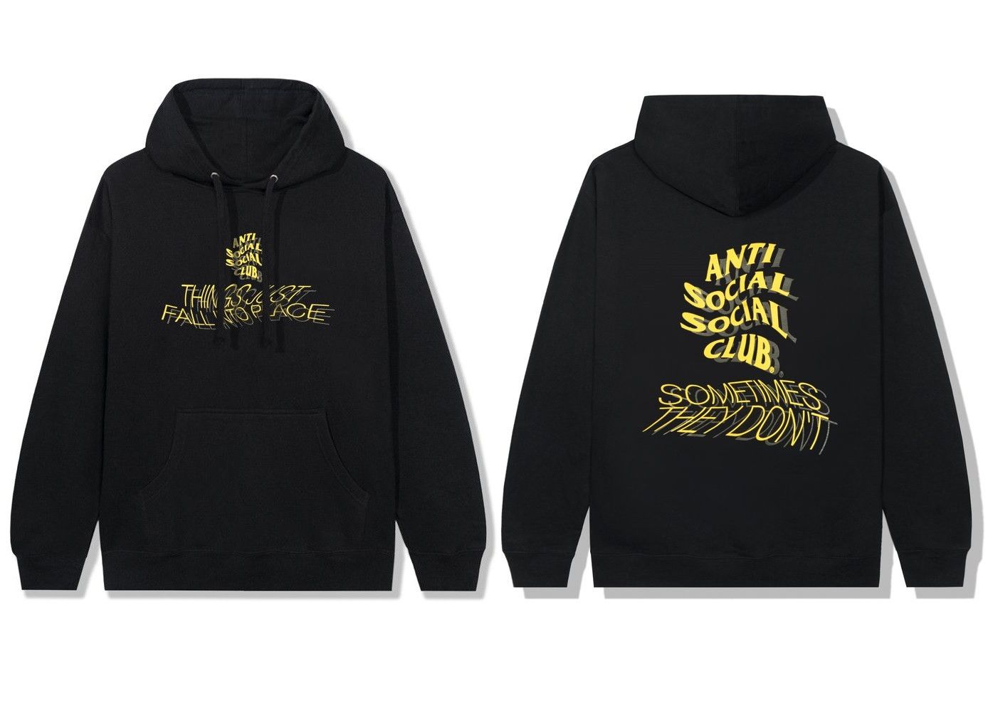 Anti Social Social Club DS Yellow ASSC Sometimes They Dont Black Hoodie BAPE FTP FOG Size US M / EU 48-50 / 2 - 1 Thumbnail
