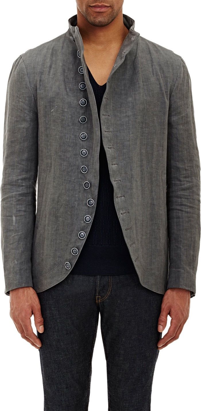 Multibutton cutaway jacket. 48