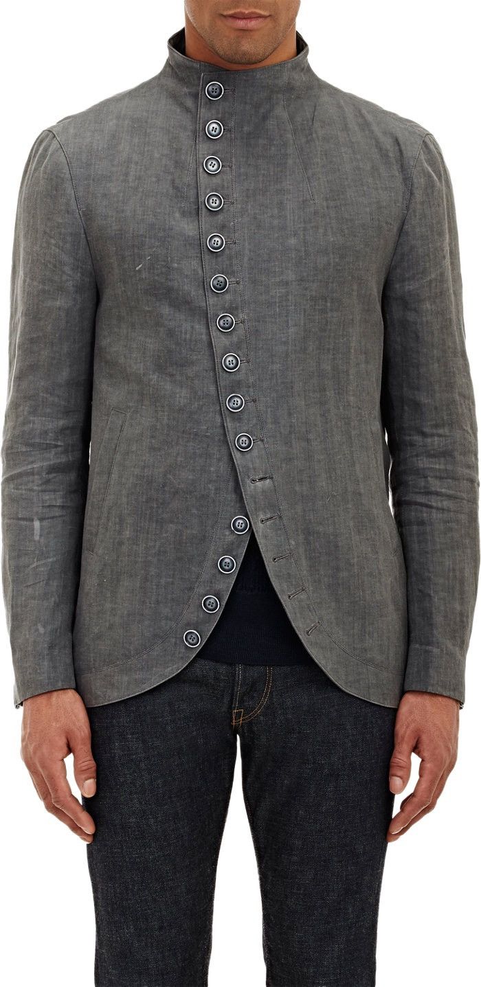 Multibutton cutaway jacket. 48