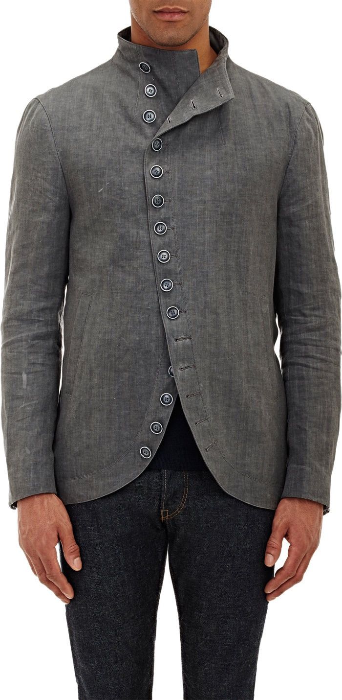 Multibutton cutaway jacket. 48
