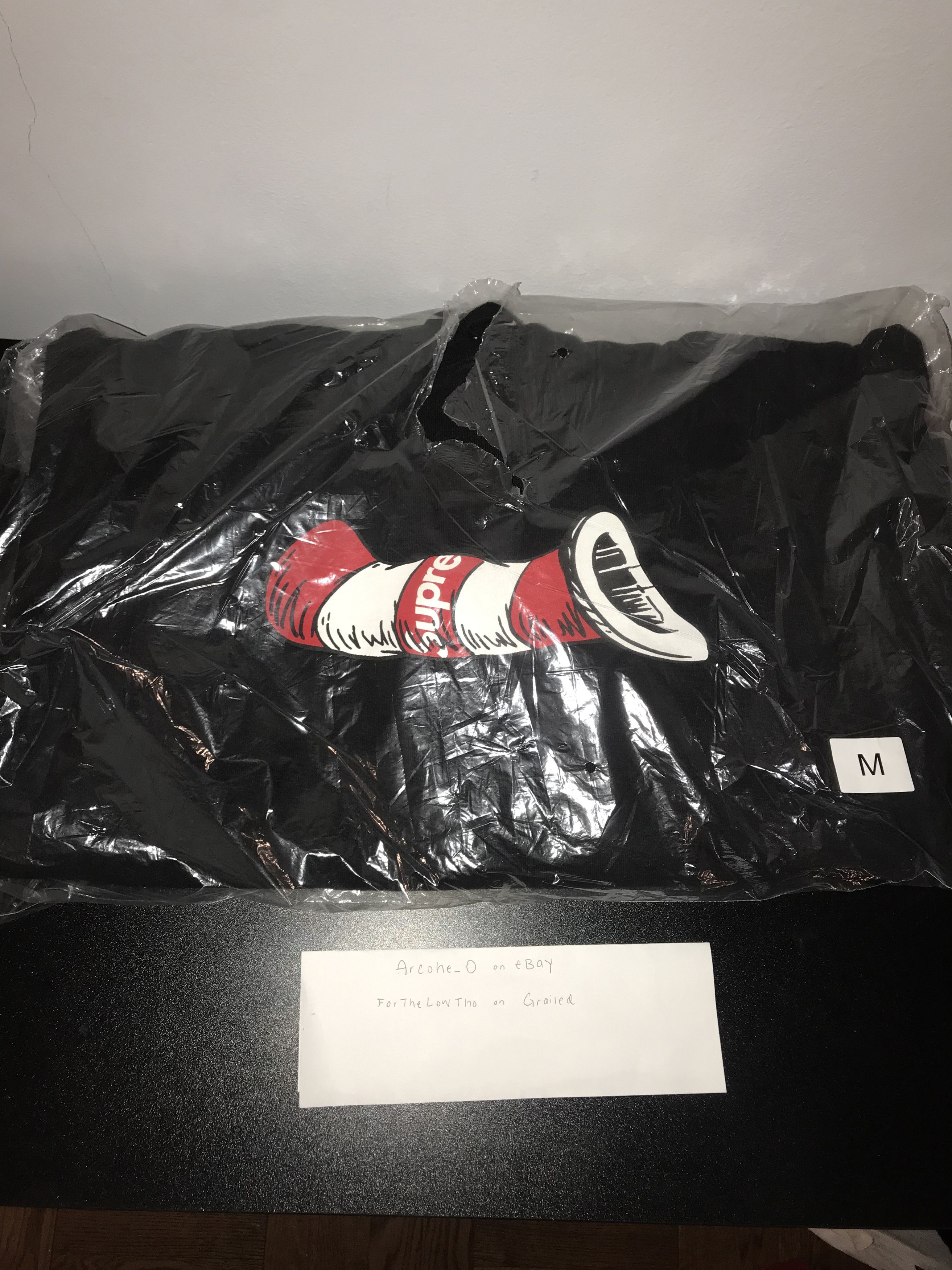 Supreme Cat in the Hat Hoodie Black Medium - Tops 