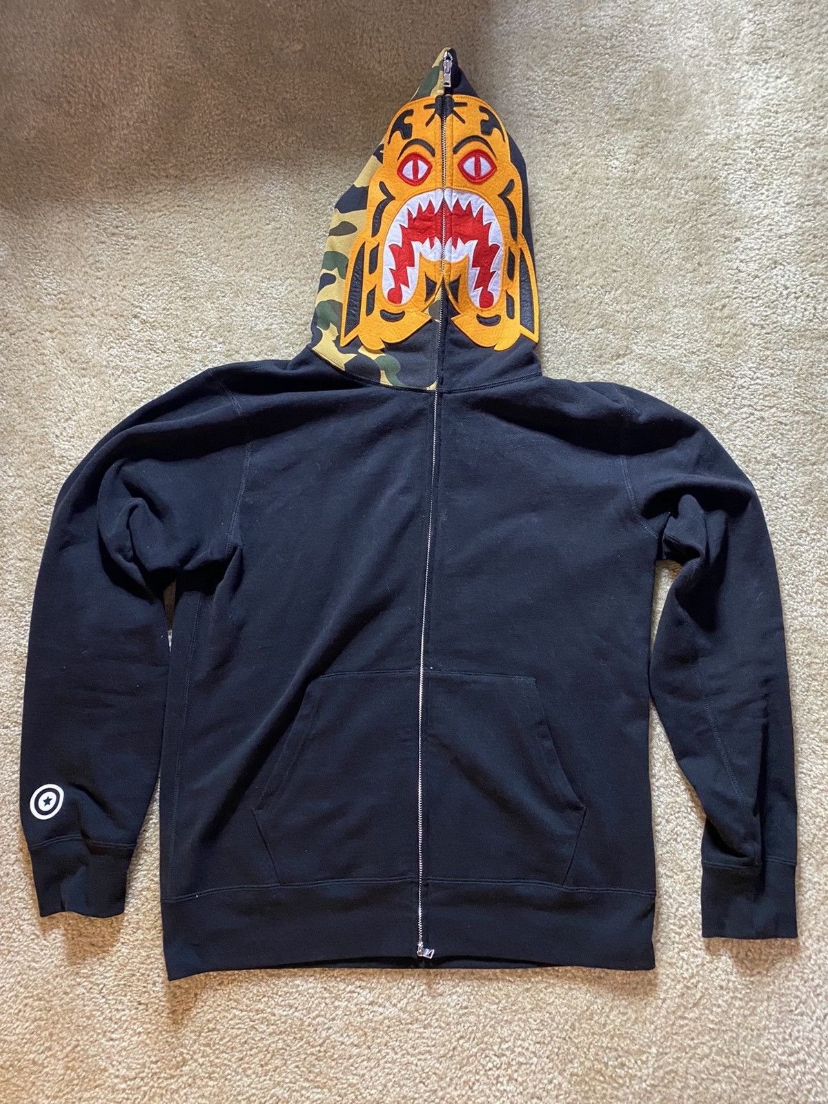 Bape Bape Funthera Militia Tiger Shark Full Zip Hoodie Grailed