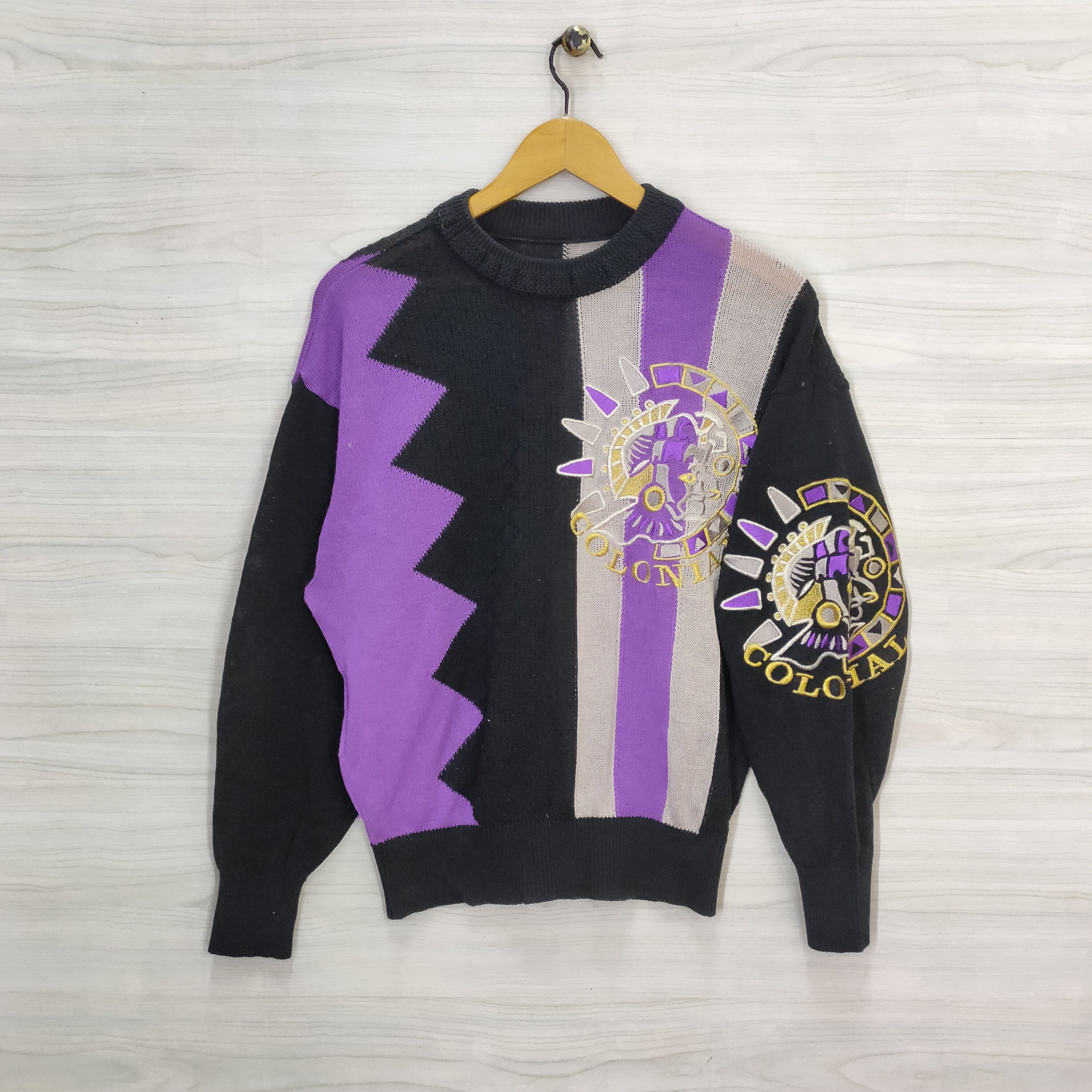 Designer × Japanese Brand × Vintage Vtg 90s Colonial Knit Sweater / gift for her Size US M / EU 48-50 / 2 - 1 Thumbnail