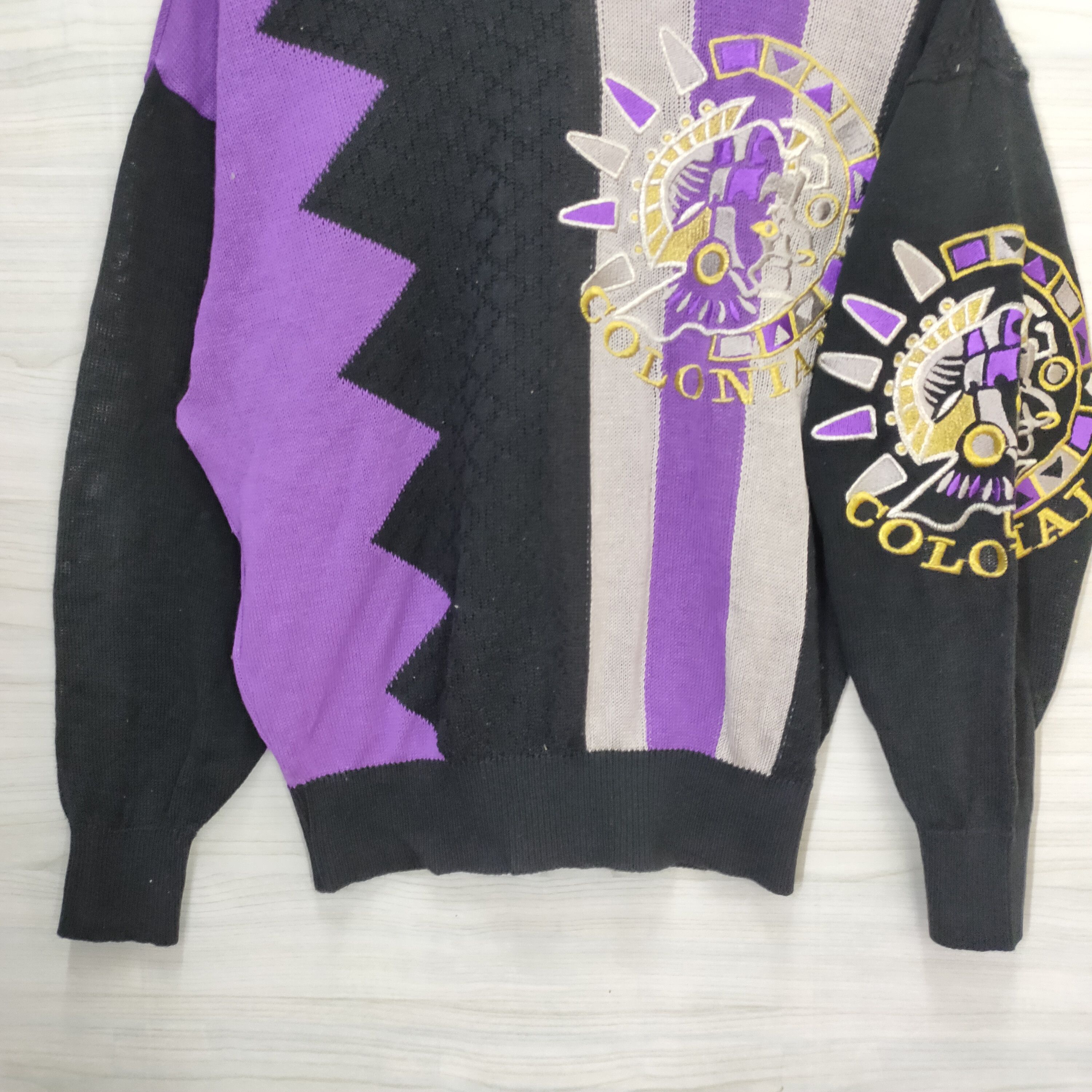 Designer × Japanese Brand × Vintage Vtg 90s Colonial Knit Sweater / gift for her Size US M / EU 48-50 / 2 - 5 Thumbnail