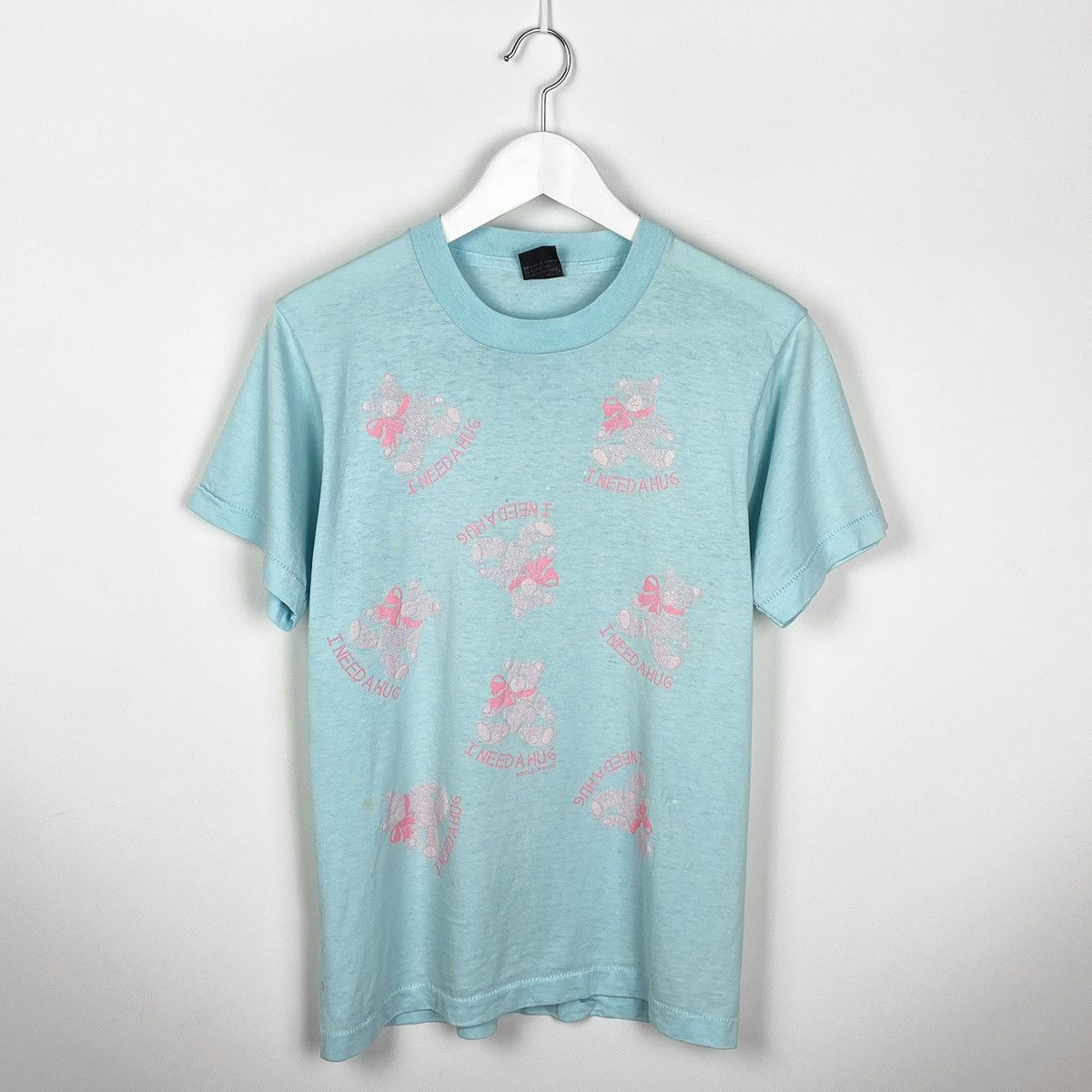 Vintage Vintage 80s 1987 Teddy Bear I need a hug tee Birdlegs single Size US M / EU 48-50 / 2 - 1 Thumbnail